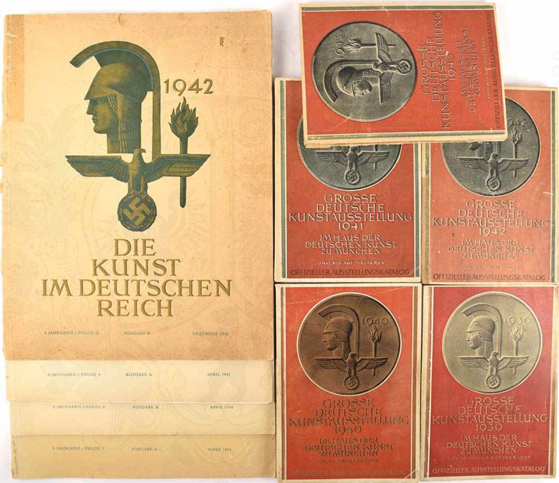 5 KATALOGE „GROSSE DEUTSCHE KUNSTAUSSTELLUNG“, 1939-43, ges. 466 Text- u. 351 Bild-Seiten, zahlr.