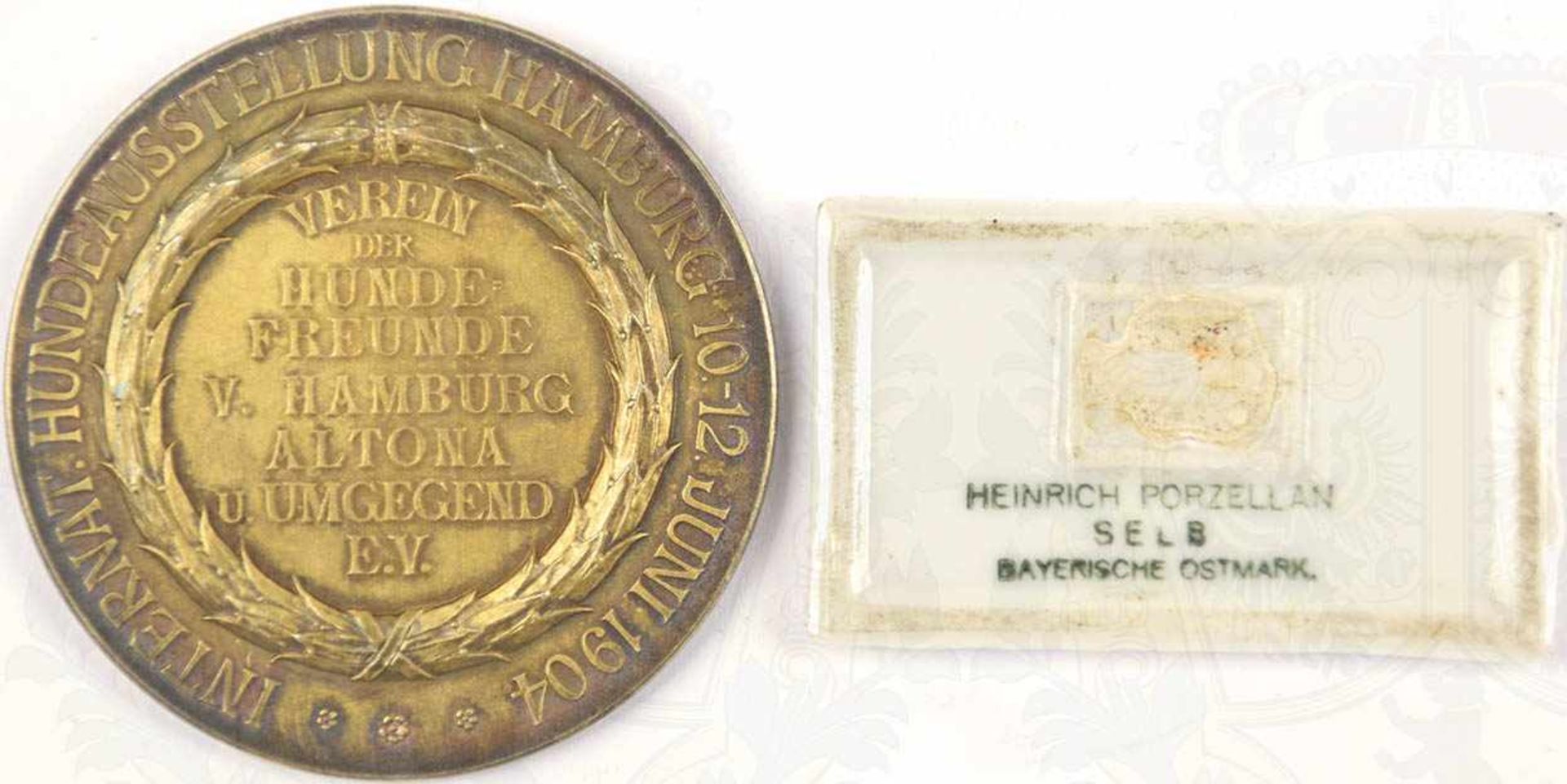 KONVOLUT HANSESTADT HAMBURG, Medaille Verein f. Hundefreunde Hbg.-Internat. Hundeausstellung 1904, - Bild 2 aus 2
