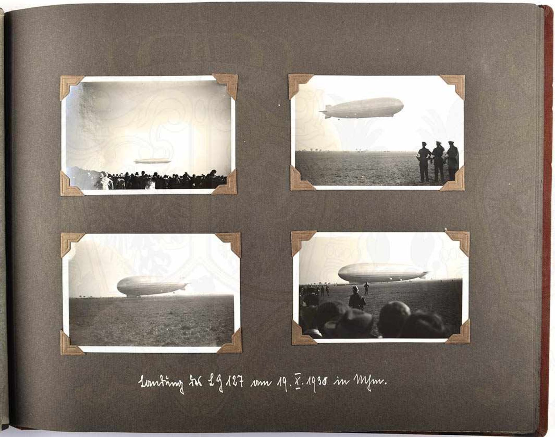 FOTOALBUM, ca. 160 Aufnahmen, 1929-1931, SA-Aufmarsch in Stuttgart, Landung und Start des LZ 127
