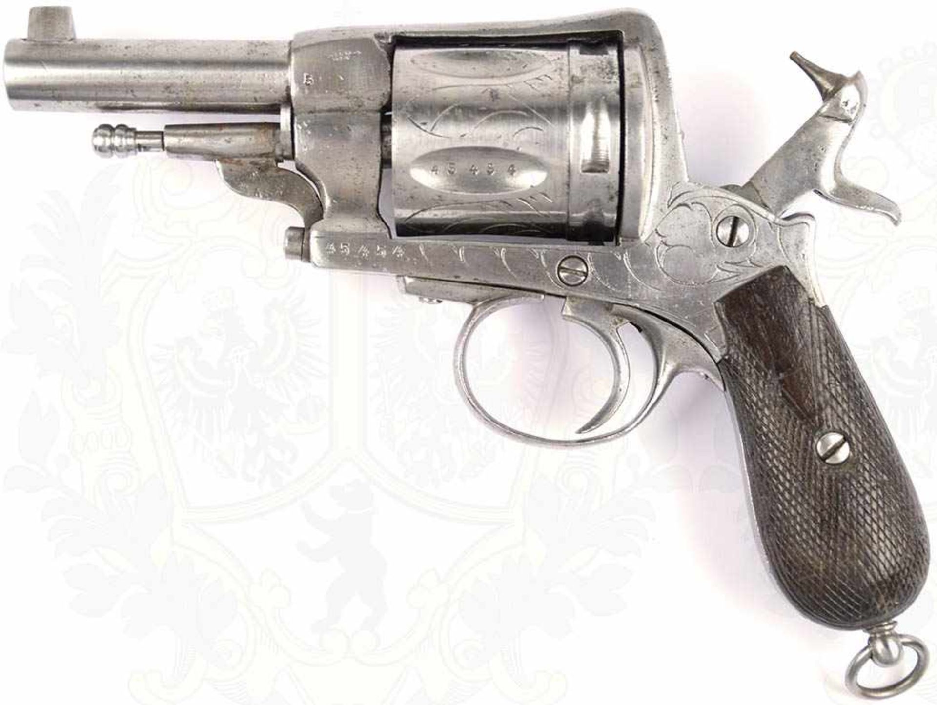 BELGISCHER REVOLVER VERO MONTENEGRO, System Gasser, Nr. 45454, um 1870, Kal. 11,2 mm, Lauflänge 90 - Bild 10 aus 19