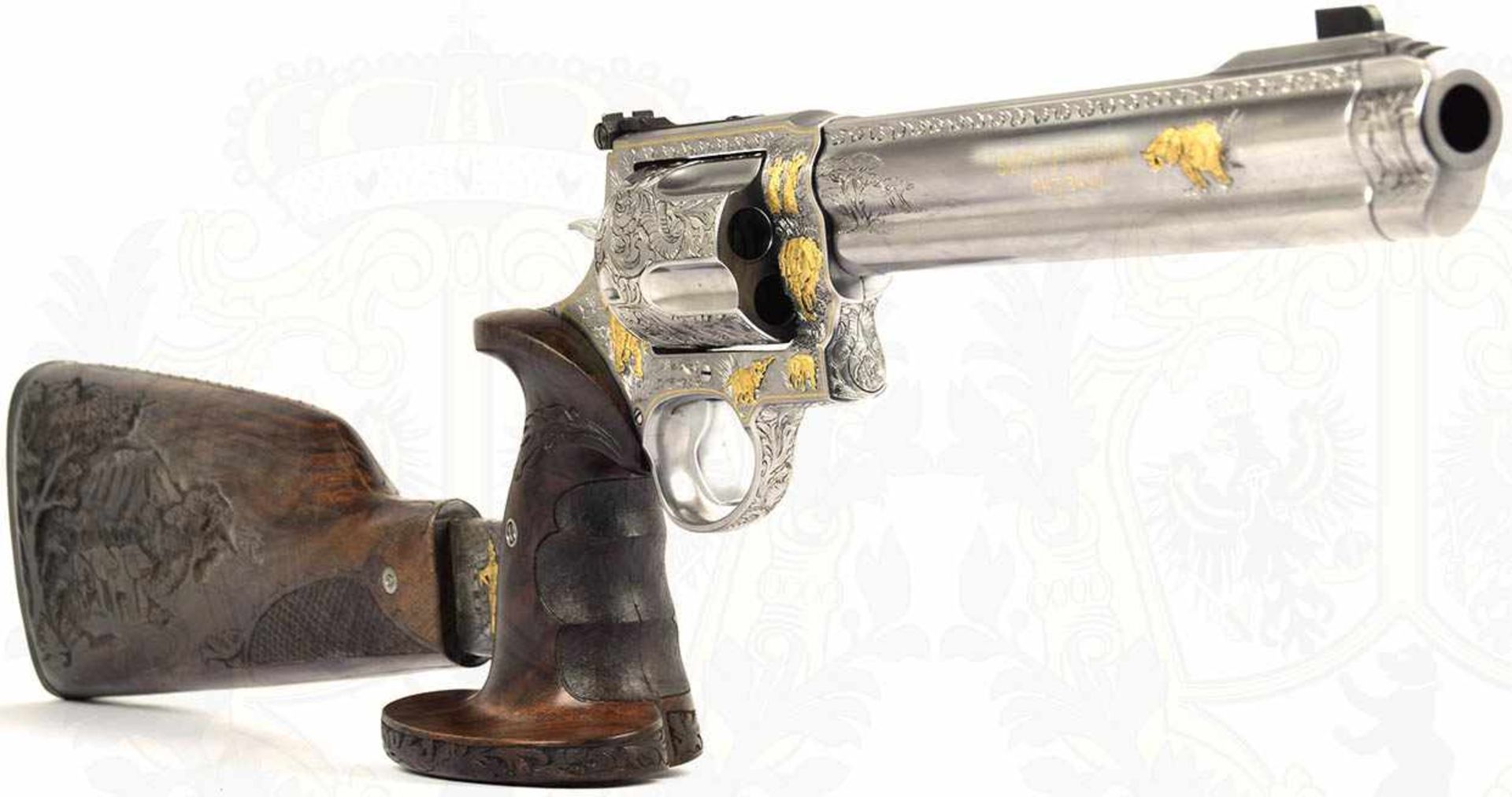 REVOLVER SMITH & WESSON 500 MAGNUM, Luxusausführung, Unikat, geflutete Trommel mit 5 Schuß, - Image 4 of 32