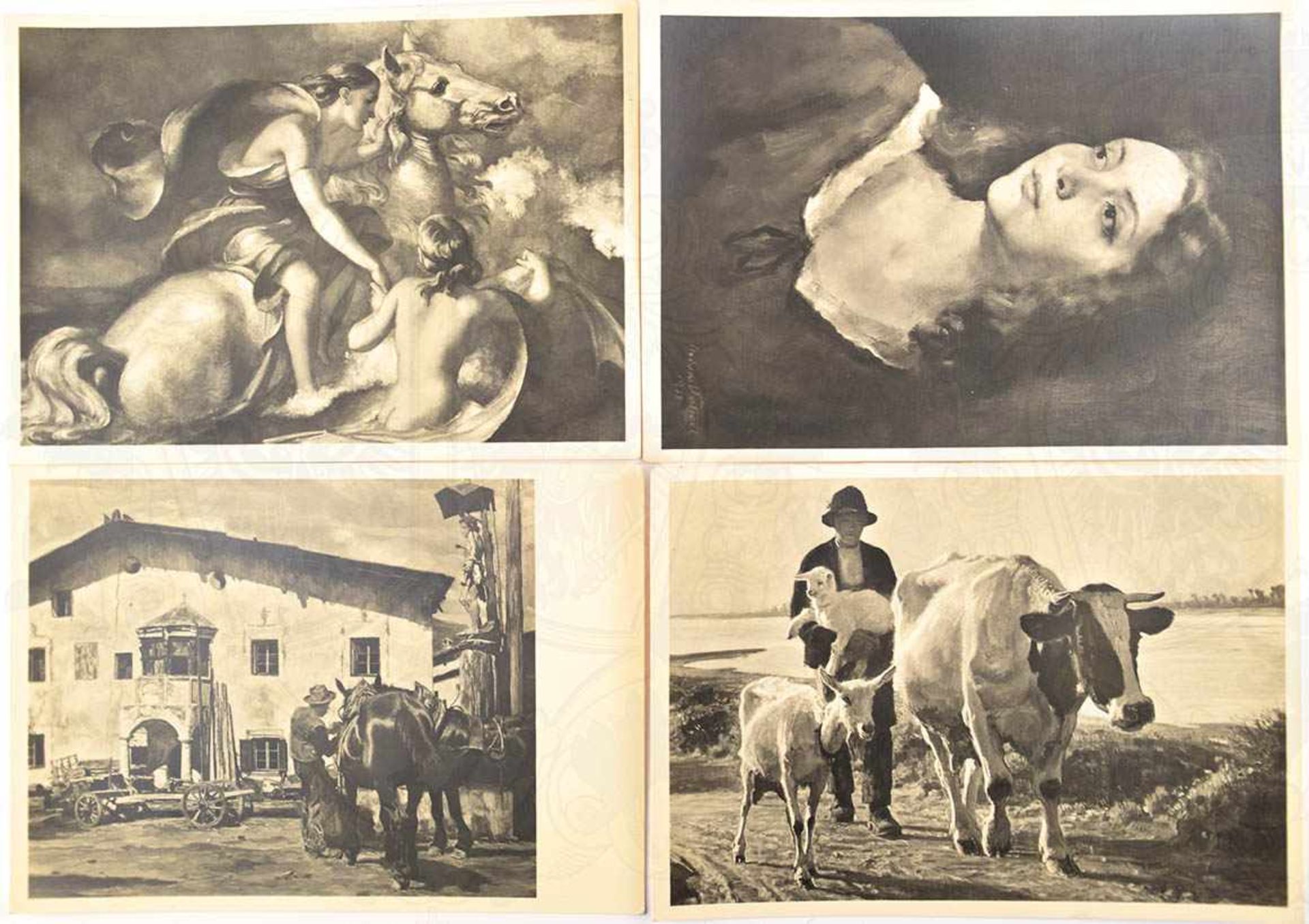 4 FOTO-AK HDK, Nr. 127, 128, 134 u. 309, nach Gemälden v. Patzelt, Happ, Ederer u. Junghans