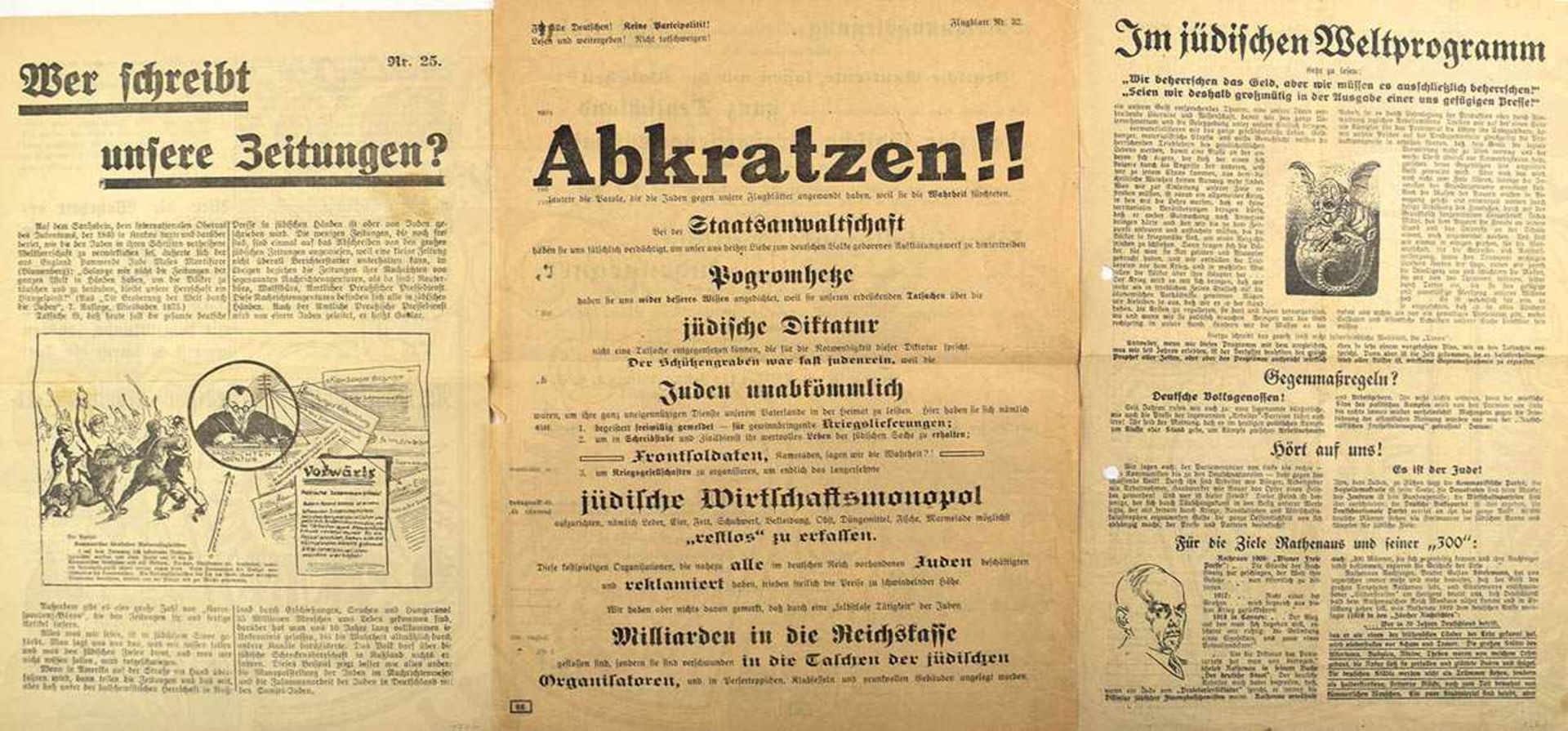 3 ANTIJÜDISCHE FLUGBLÄTTER, „Im jüdischen Weltprogramm steht zu lesen: Wir beherrschen das Geld,