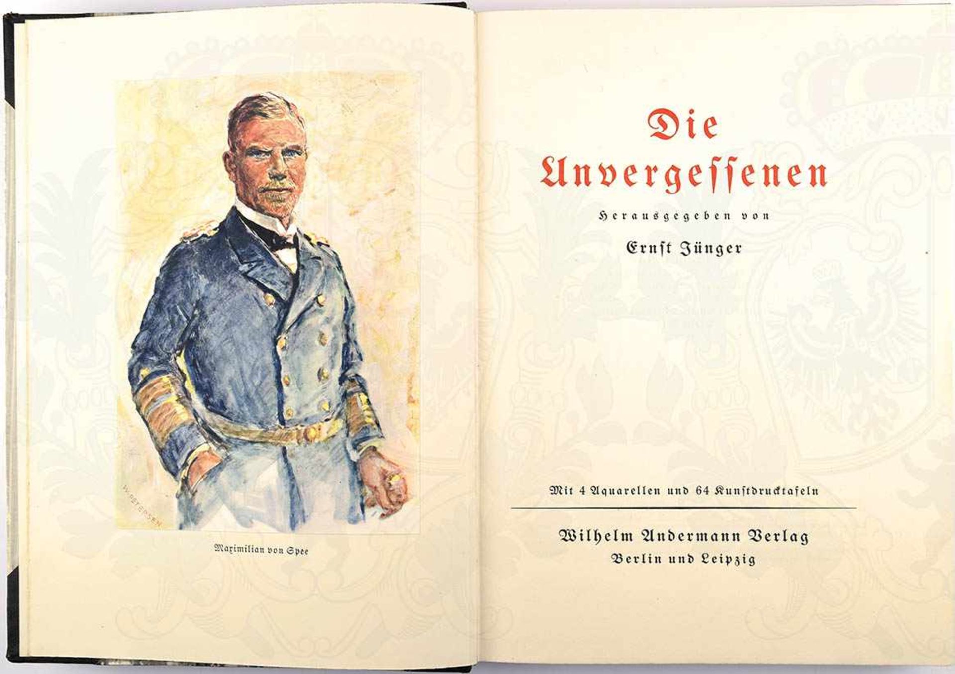DIE UNVERGESSENEN, Ernst Jünger, 1928, 399 S., Abb., Kriegsgeschehen, Porträts von Heerführern etc., - Bild 2 aus 2