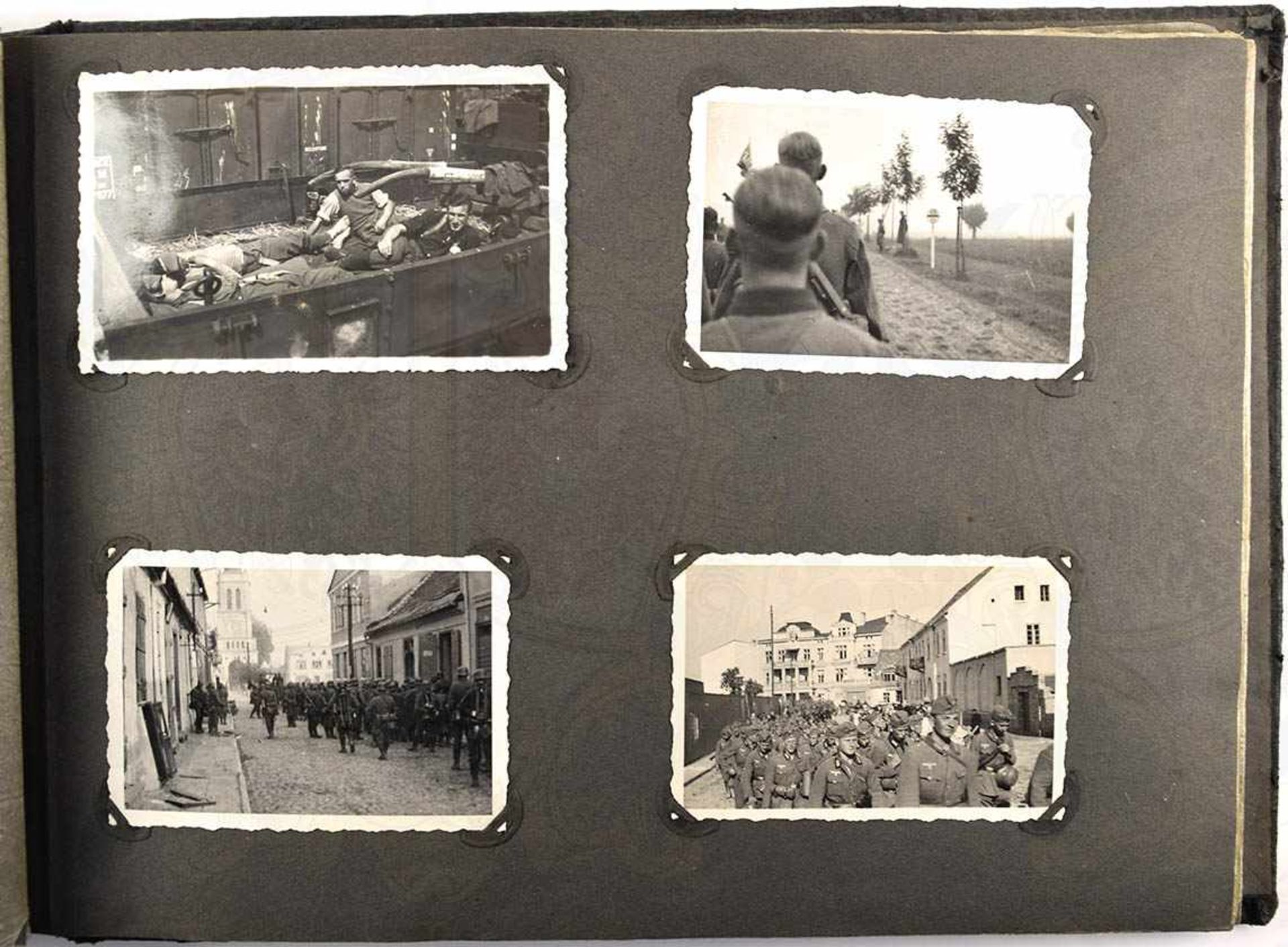 FOTOALBUM EINES OBERFELDWEBELS DES IR 46, ca. 110 Aufnahmen, 1939-1940, Polen- u. Frankreichfeldzug, - Image 2 of 5
