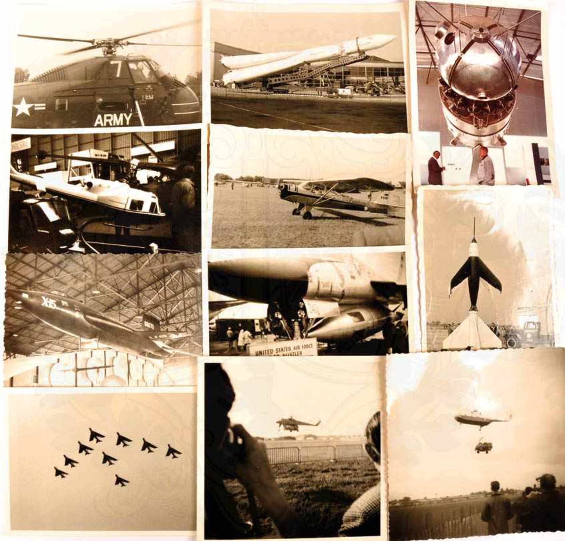 SAMMLUNG FOTOS FLUGSCHAUEN, ca. 165 St., etwa 1960-1970, zahlr. Kampfflugzeuge, Sport- u. - Bild 3 aus 3