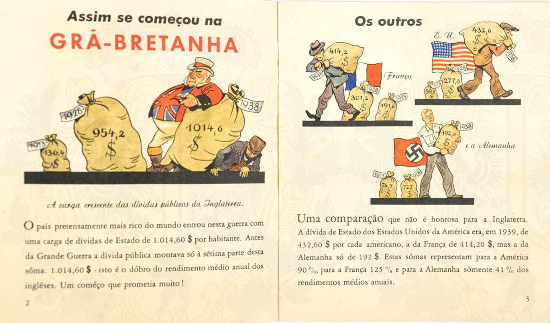 PROPAGANDA-BROSCHÜRE: „England und der Preis des Krieges“, um 1942, 16 S., Ausgabe f. Portugal, - Bild 2 aus 2
