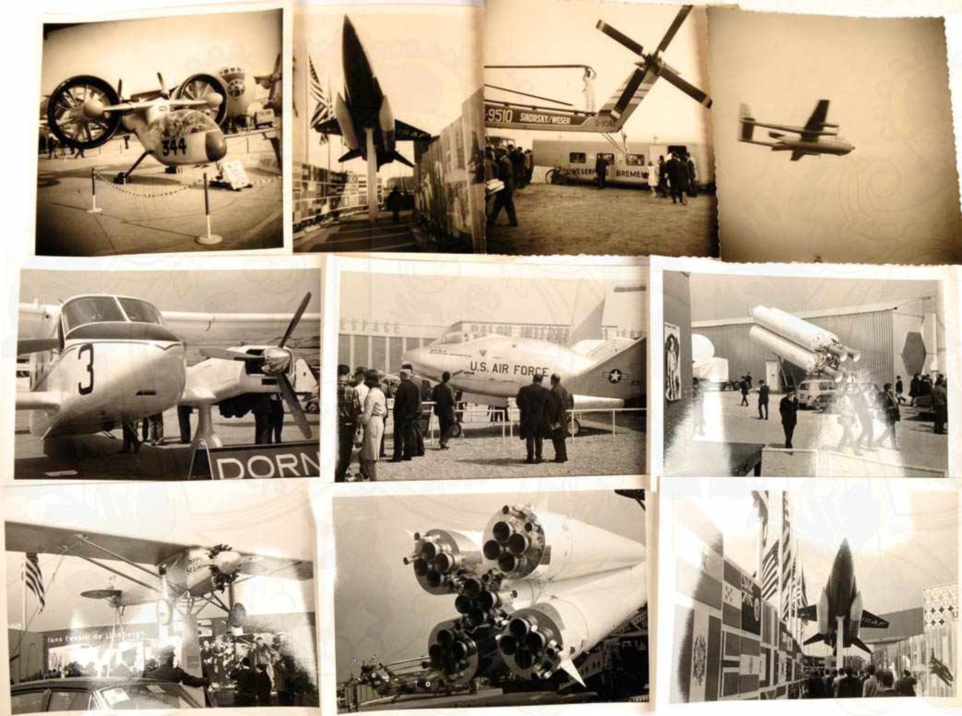 SAMMLUNG FOTOS FLUGSCHAUEN, ca. 165 St., etwa 1960-1970, zahlr. Kampfflugzeuge, Sport- u. - Bild 2 aus 3