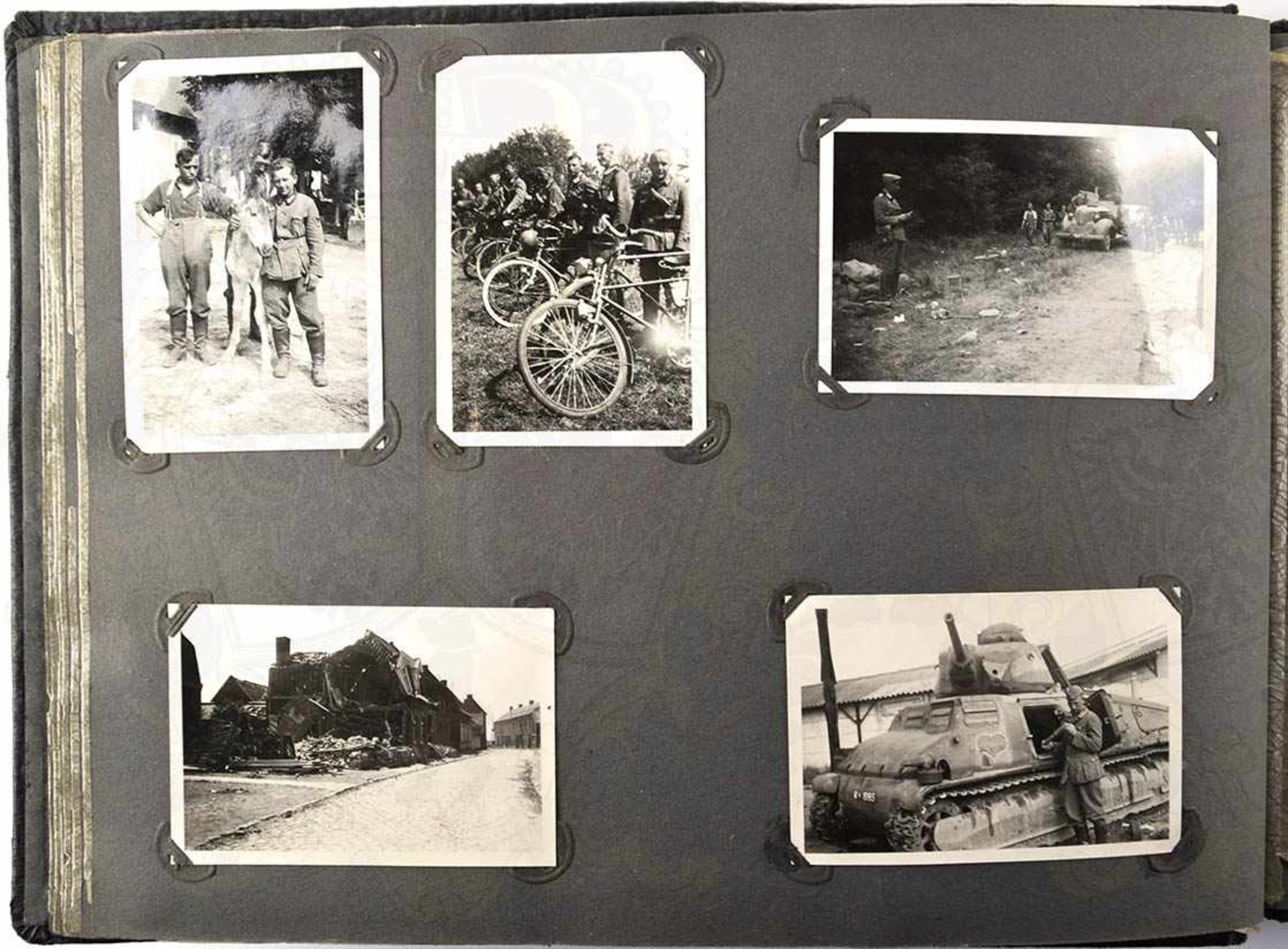 FOTOALBUM EINES OBERFELDWEBELS DES IR 46, ca. 110 Aufnahmen, 1939-1940, Polen- u. Frankreichfeldzug, - Image 4 of 5