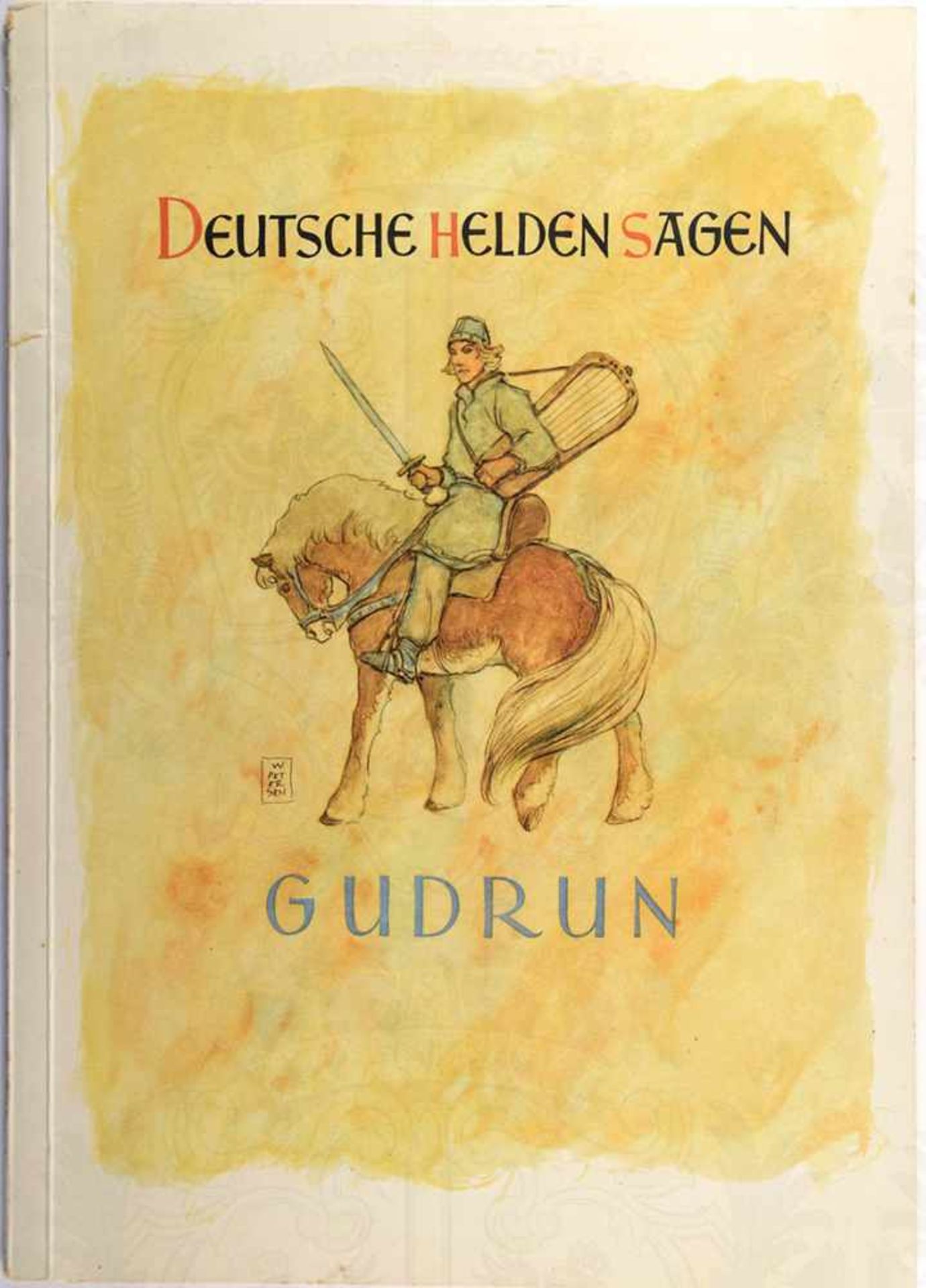 DEUTSCHE HELDENSAGEN - GUDRUN, Köllnflockenwerke, Elsmhorn 1953, 48 farb. Bilder, kpl., kart., A4