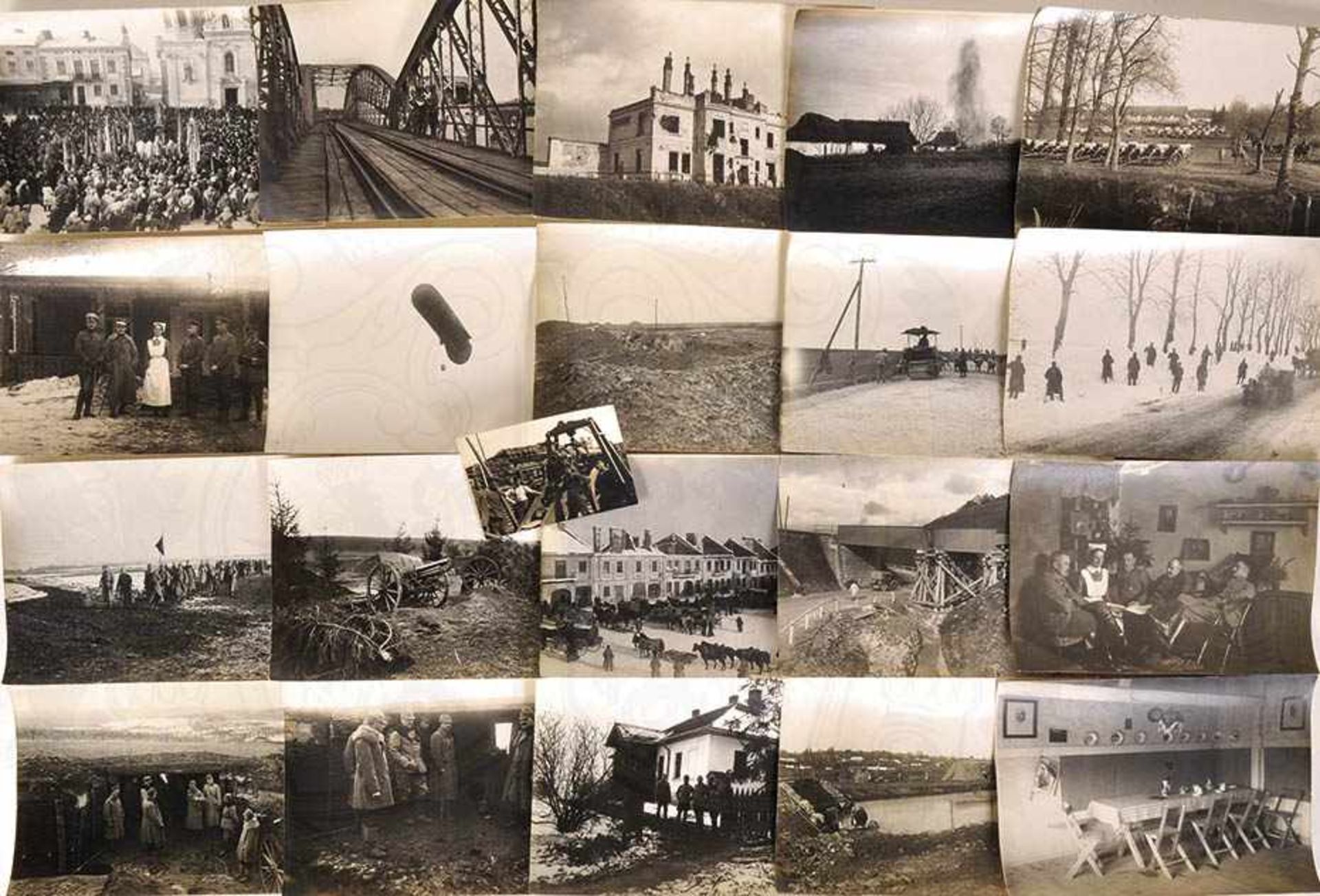 65 FOTOS, Momentaufnahmen d. Geniestabs b. AOK d. Kaiserlich Deutschen Südarmee, dabei Kaiser