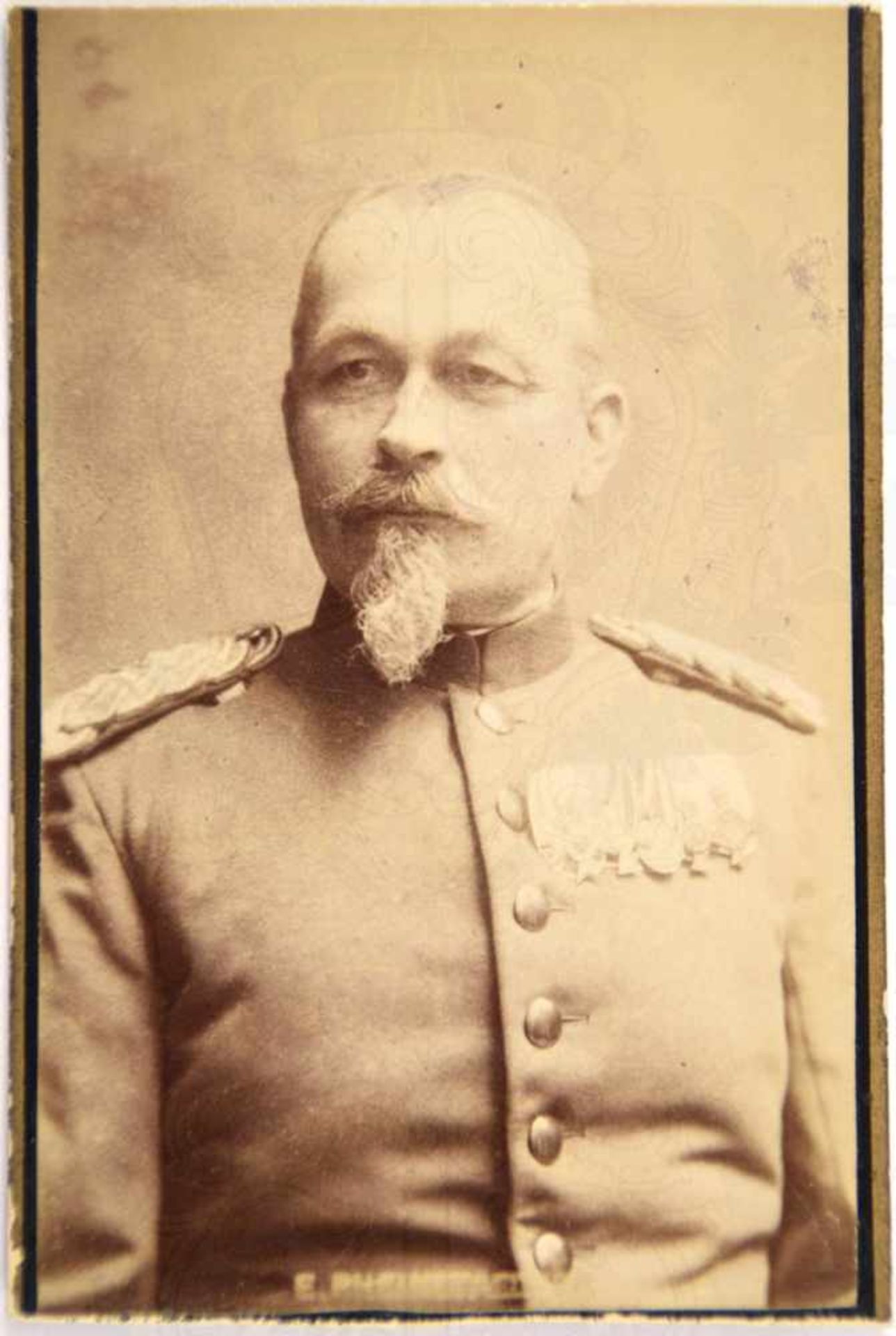 VISITFOTO GENERALLEUTNANT GUSTAV RITTER VON WAAGEN, (1832-1906), als Major/Otl. d. II. Btl./1.