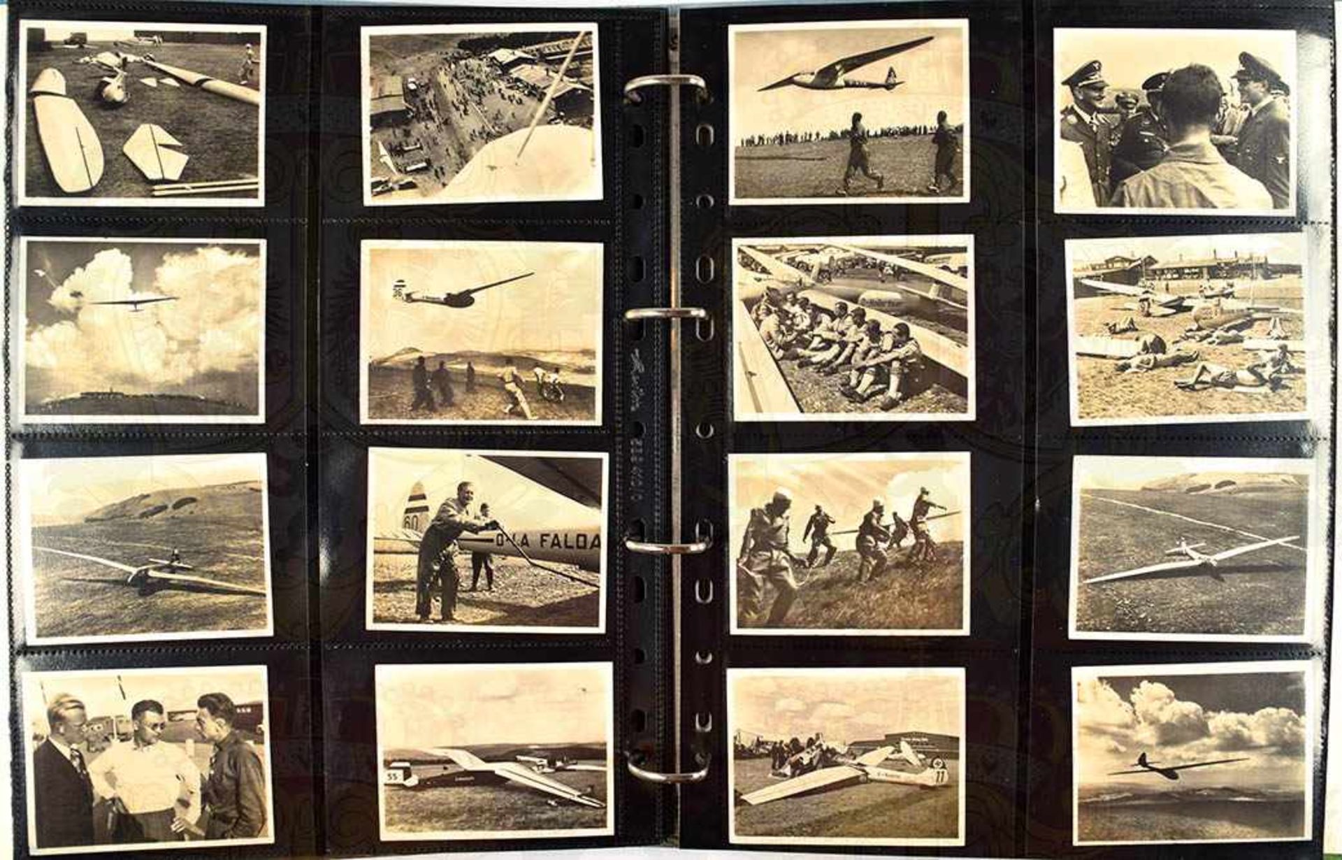 WUNDER DES SEGELFLUGES, Greiling 1935/36, 206 Einzelbilder (von 220), nicht kpl., im neuzeitl.