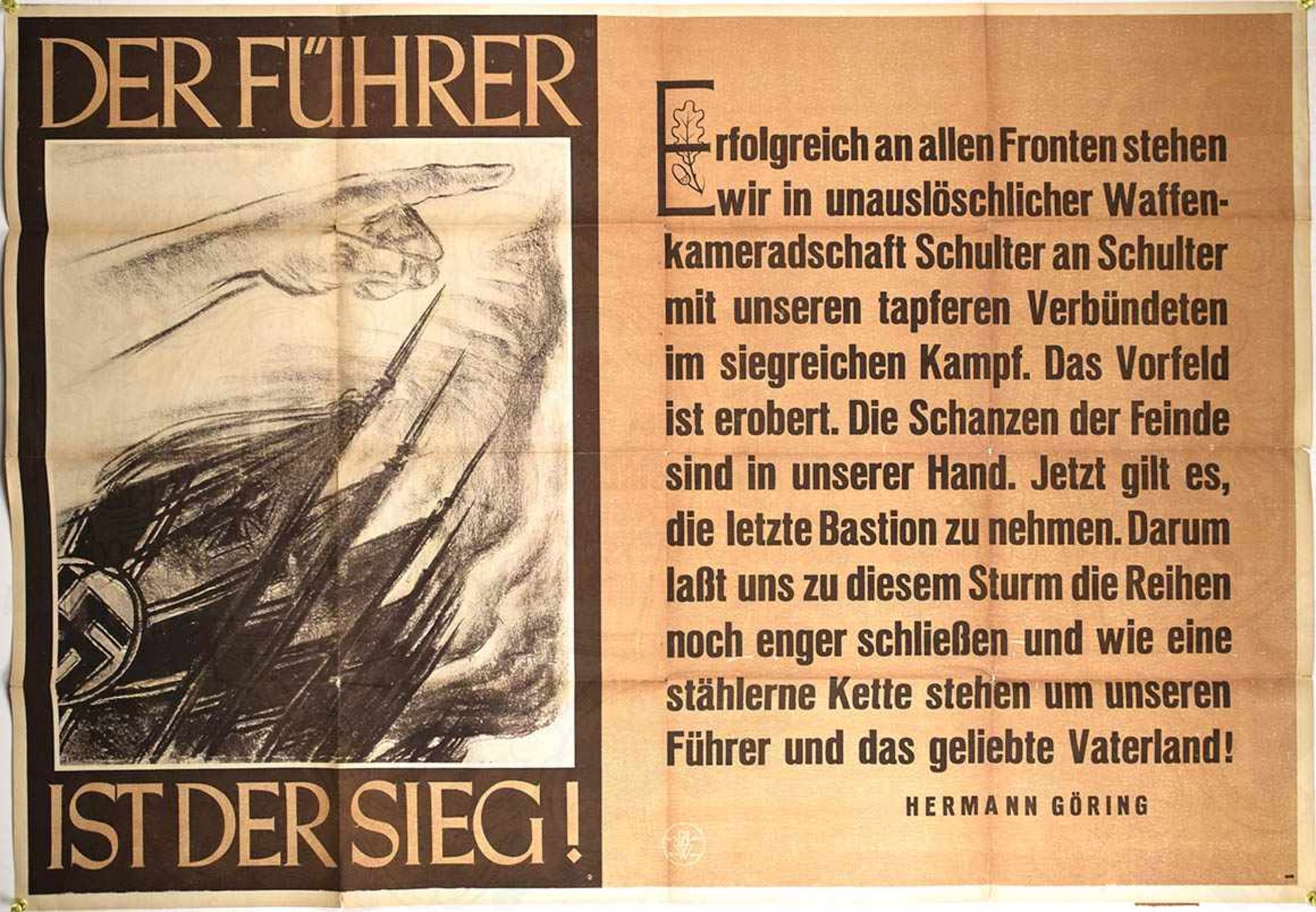 PAROLE DER WOCHE „DER FÜHRER IST DER SIEG!“, Parteiamtliche Wandzeitung, Folge 16, Druckerstempel