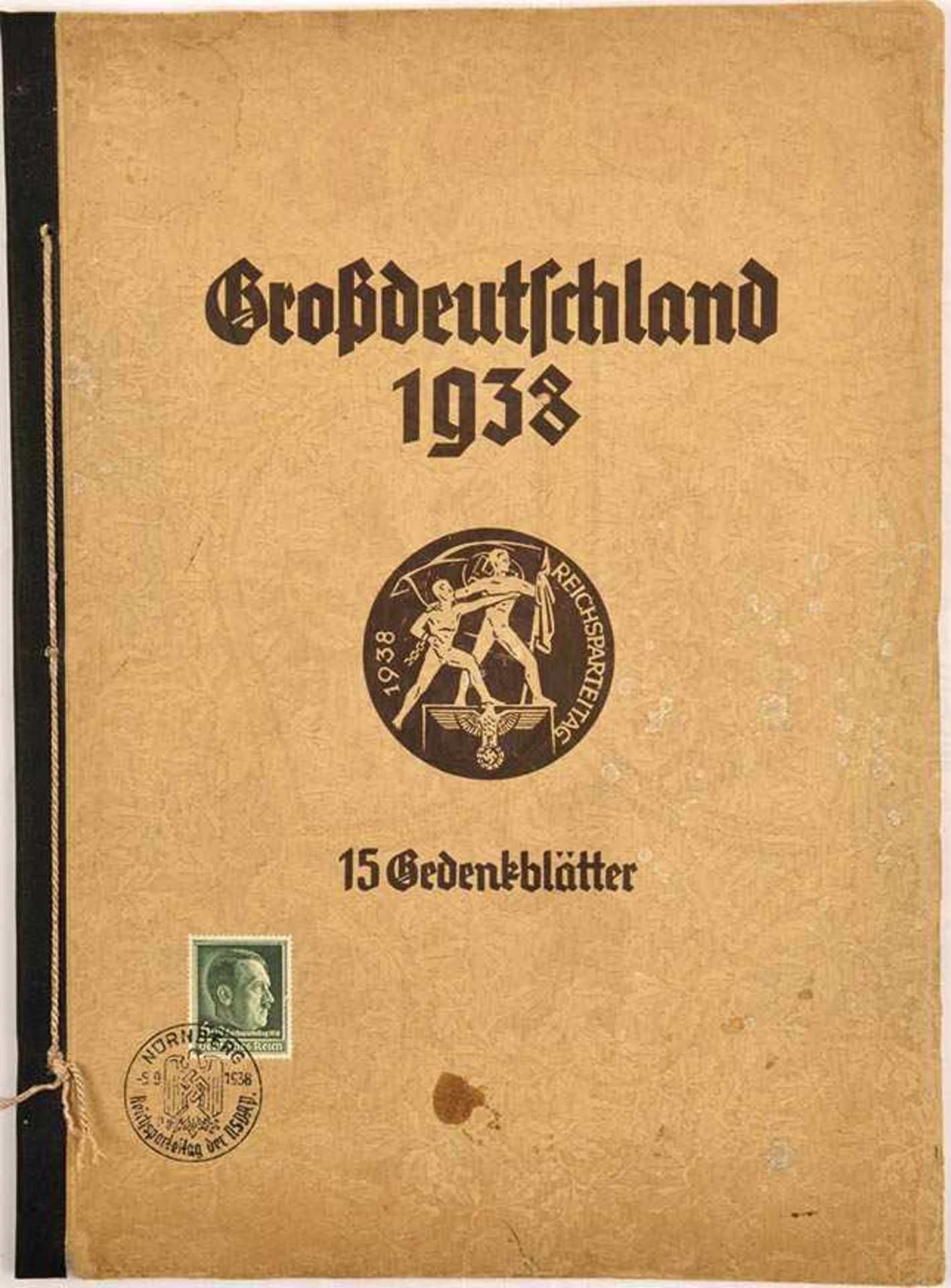 MAPPE STÜRMER-VERLAG, Reichsparteitag „Großdeutschland 1938“, mit 12 von 15 Fotodrucken vom RPT,