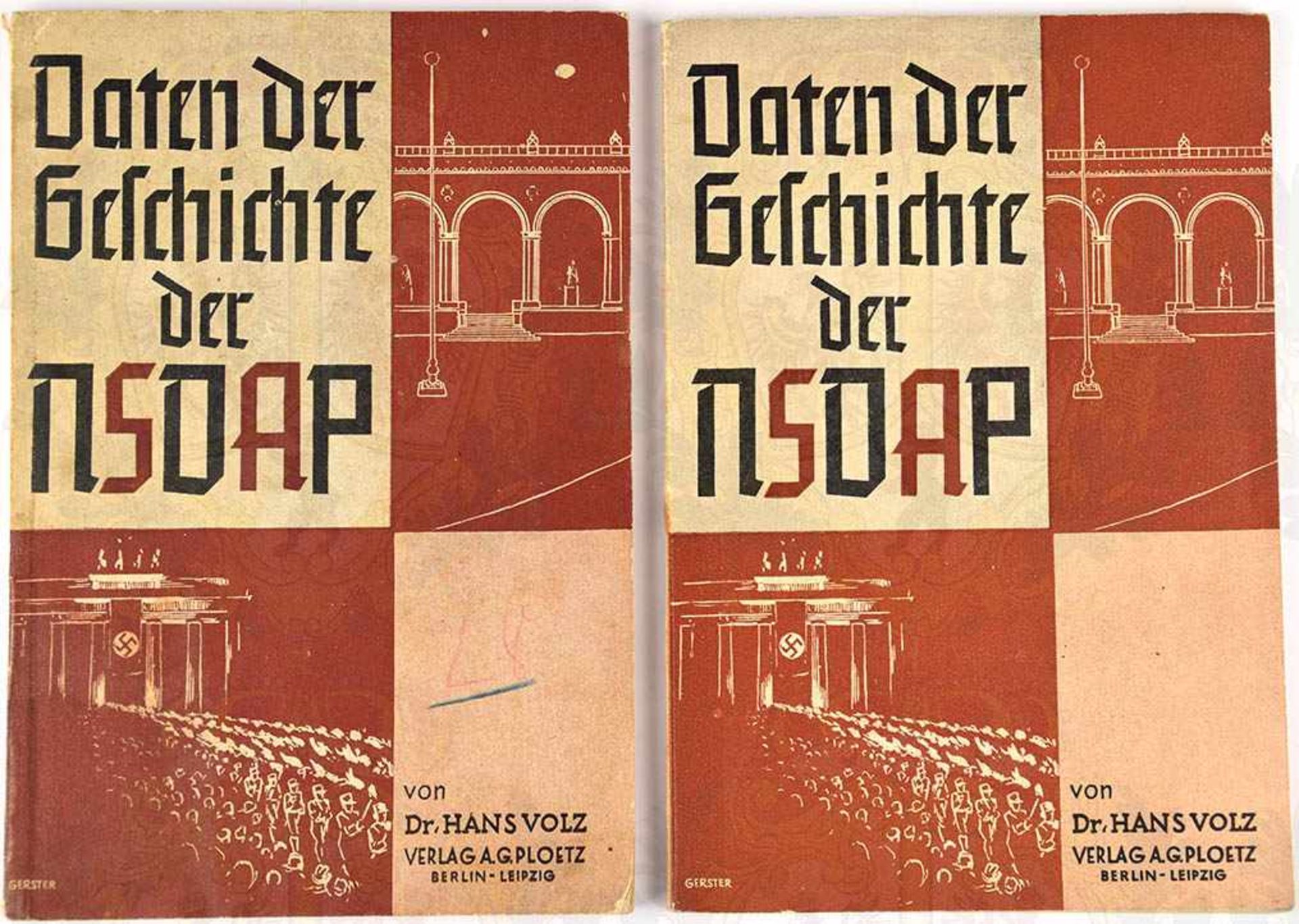 DATEN DER GESCHICHTE DER NSDAP, 2 Ausgaben, Dr. H. Volz, Berlin 1936 u. 1939, ges. 202 S., 1