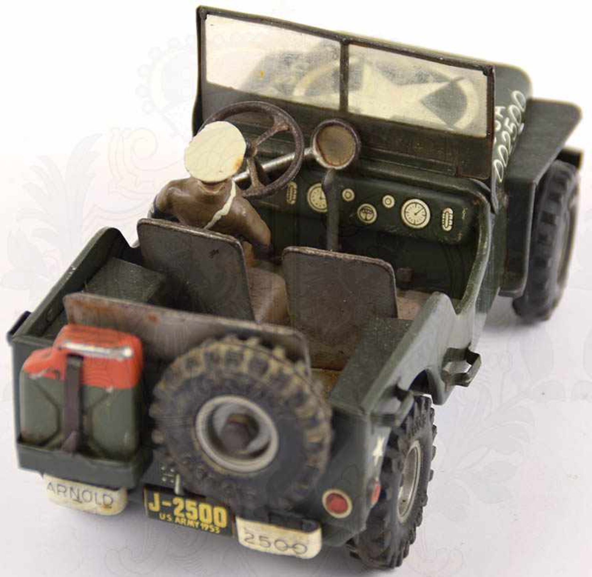 WILLYS-JEEP MB der U.S. Military Police, 1953, Eisenblech, olivgrün lackiert, entspr. weiße - Bild 3 aus 3