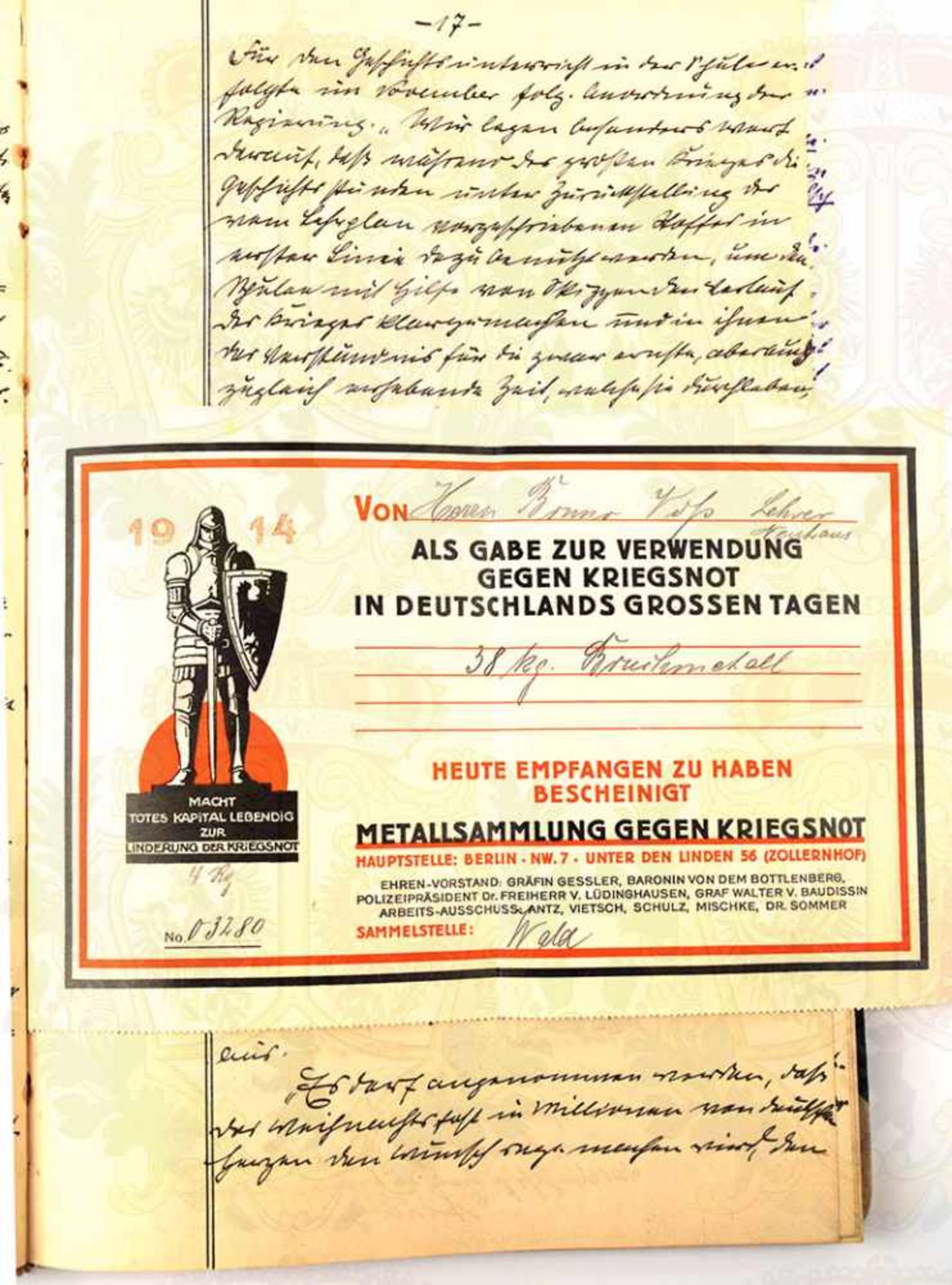 ERINNERUNGSALBUM WELTKRIEG 1914, Kriegsbriefe u. Erlebnisse v. Kriegern a. d. Schulgemeinde Neuhaus,