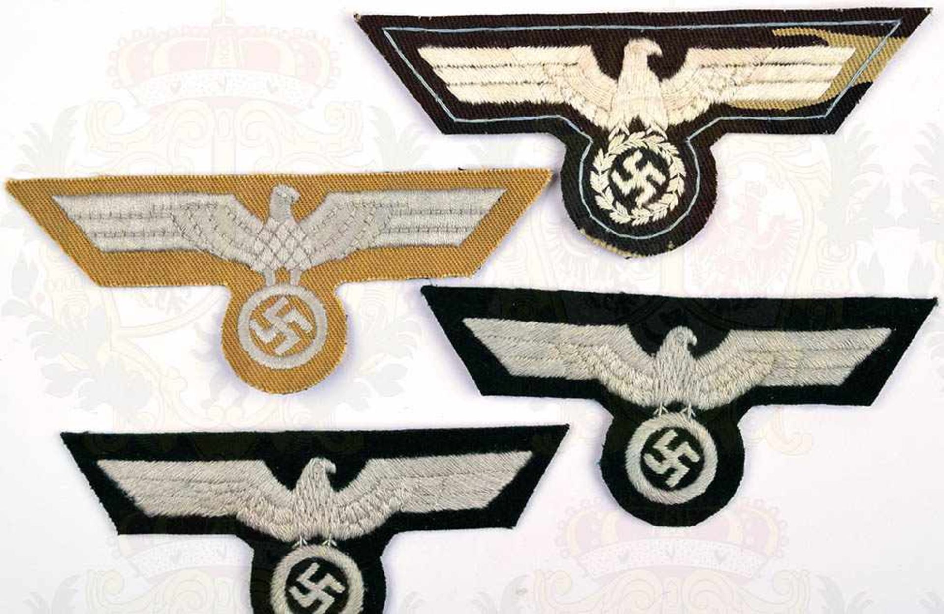 4 BRUSTADLER, Sammleranfertigung, maschinengestickt, Panzertruppe, Tropenuniform, Heer