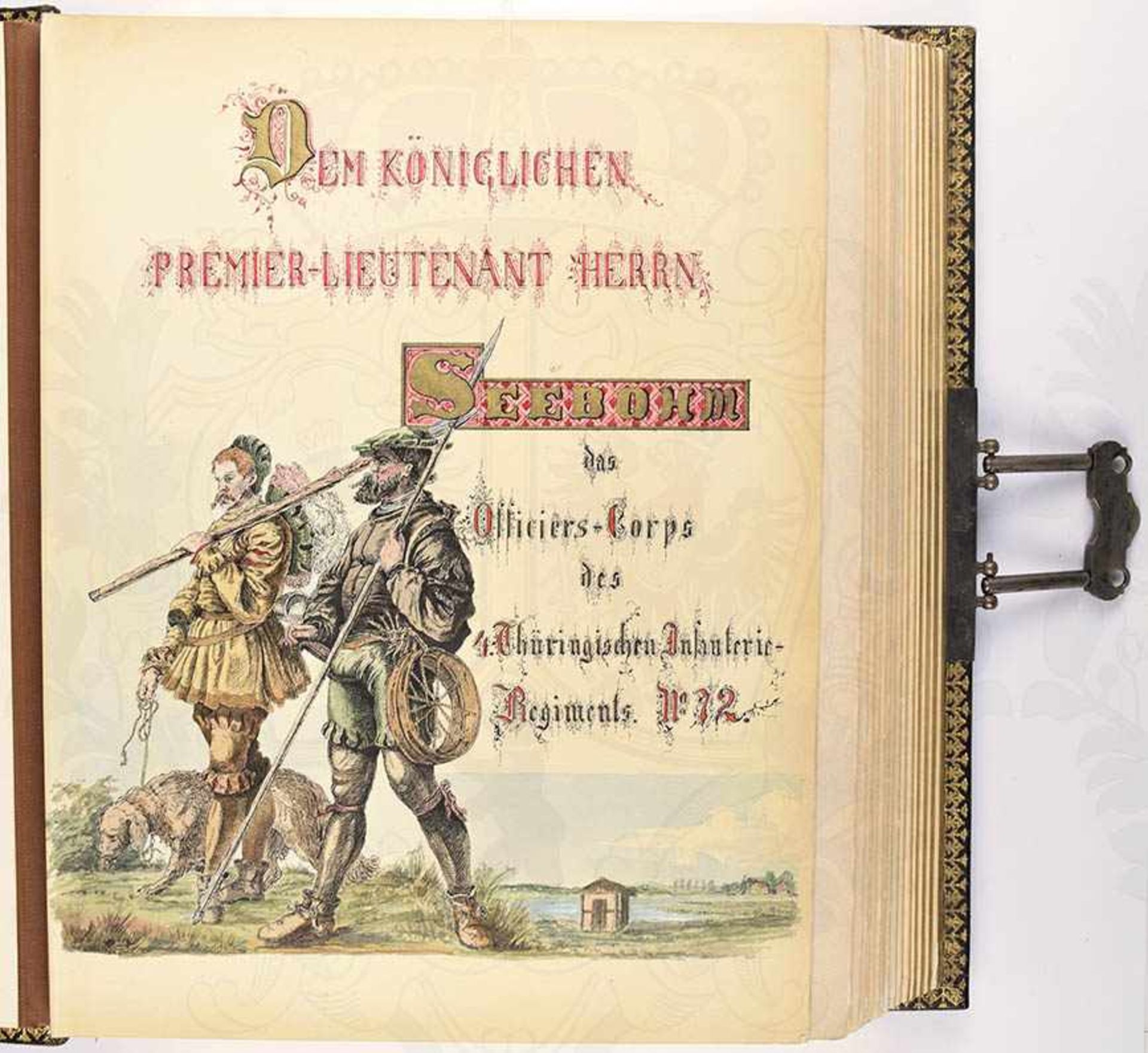 OFFIZIERSGESCHENK-FOTOALBUM, 4. Thüringisches Infanterie-Regiment Nr. 72 Torgau, „Dem königlichen - Bild 2 aus 4