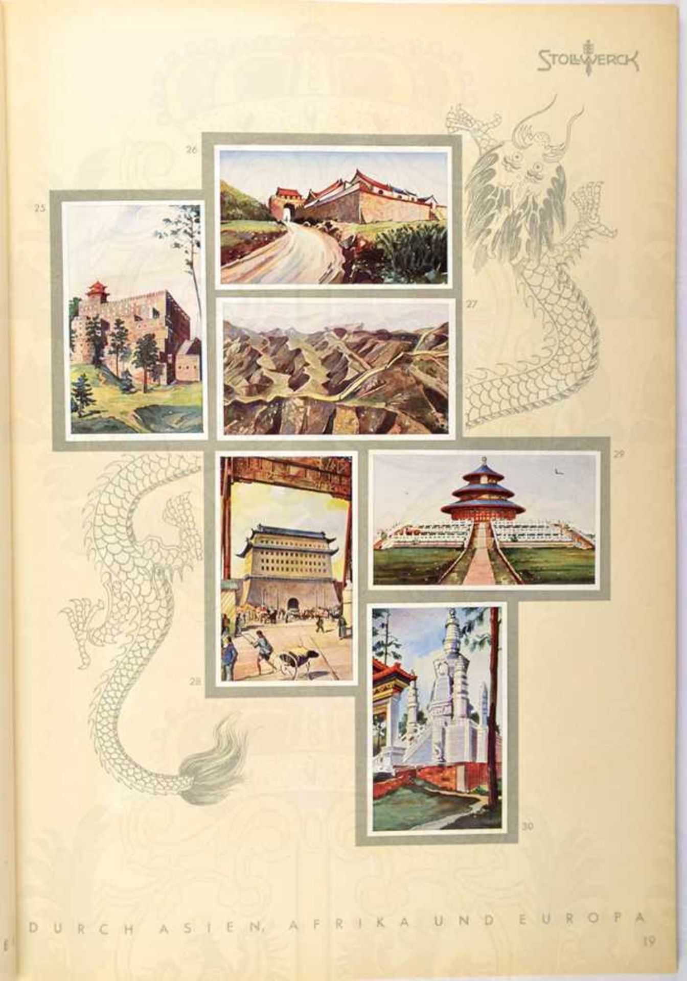 STOLLWERCK-ALBUM „REISE UM DIE WELT“, Tl. 2, Köln 1936, kpl. m. 204 Bildern, Vorderdeckel m. 2 - Bild 2 aus 2