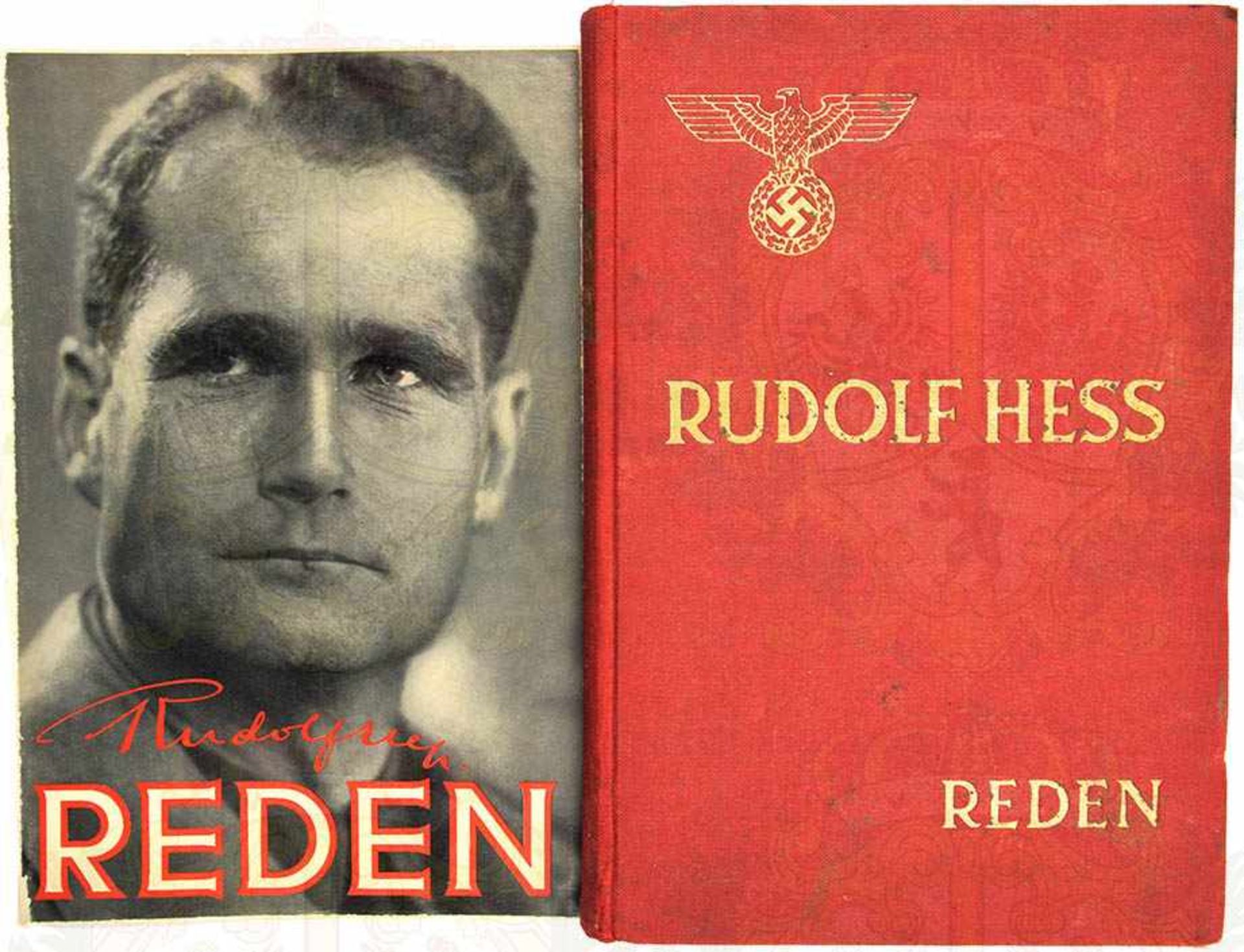 RUDOLF HEß REDEN, Eher-V. 1938, 272 S., gld.gepr. Ln., einmont. Titelbild d. SU, Bibliotheks-