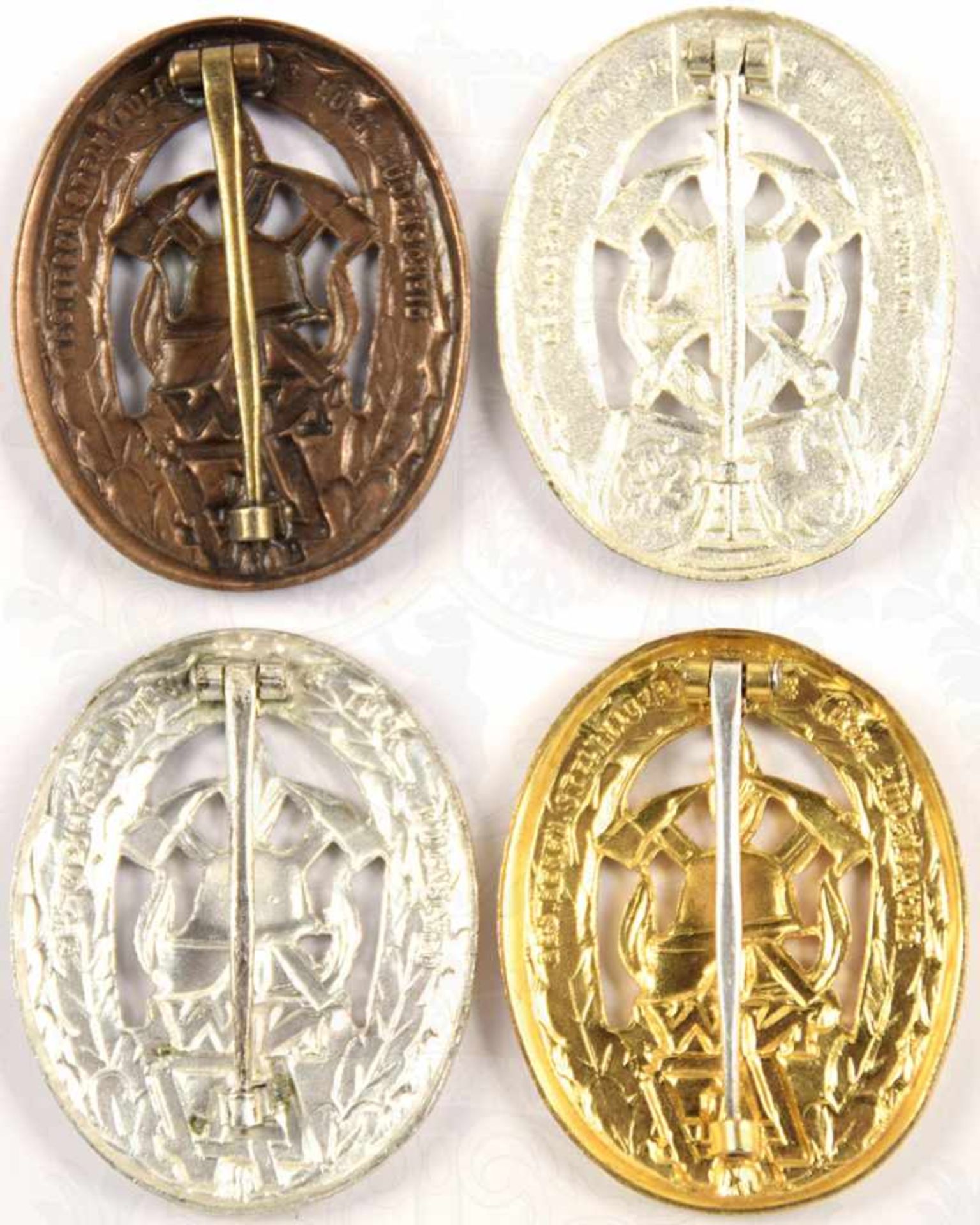 4 LEISTUNGSABZEICHEN NORDRHEIN-WESTFALEN, 2. Modell, 1x Gold, 2x Silber (davon 1 Abz. für - Bild 2 aus 2