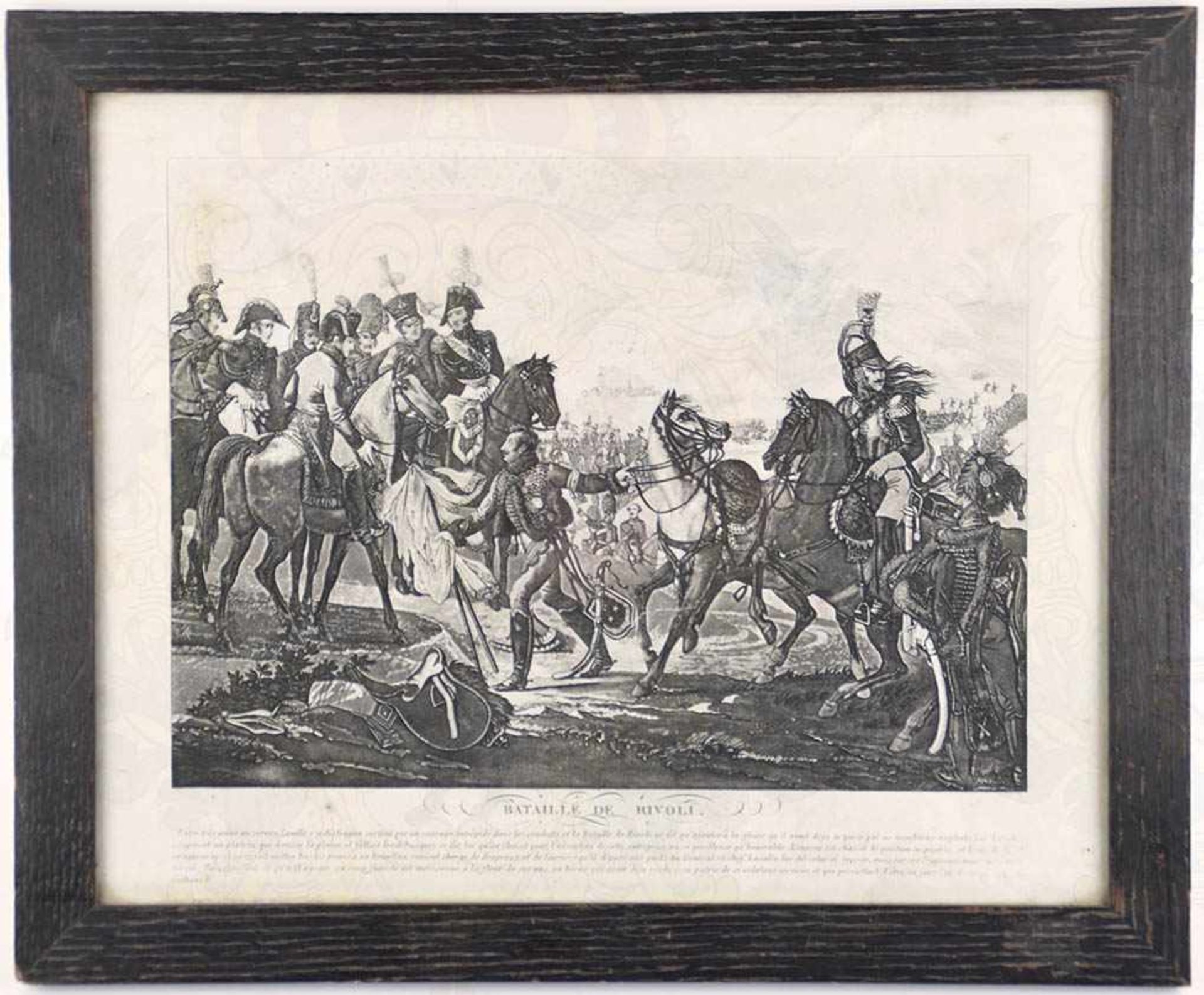 LITHOGRAPHIE „SCHLACHT BEI RIVOLI“, 14.1.-15.1.1797, der geschlagene österr. General Joseph Alvinczy