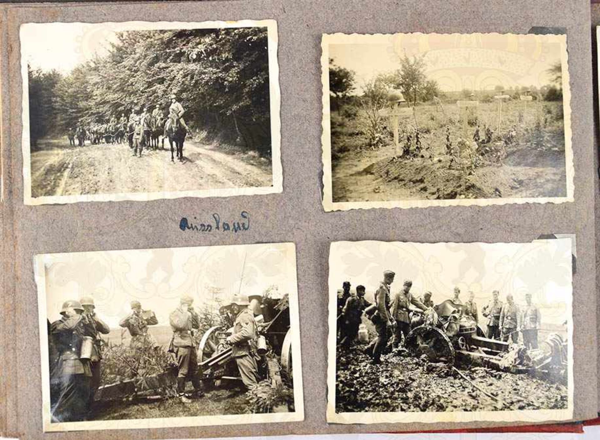 FOTOALBUM RUßLANDFELDZUG, 94 Fotos, etwas Frankreichfeldzug, Franz. Panzer Char 1B, Geschütze, - Bild 3 aus 4