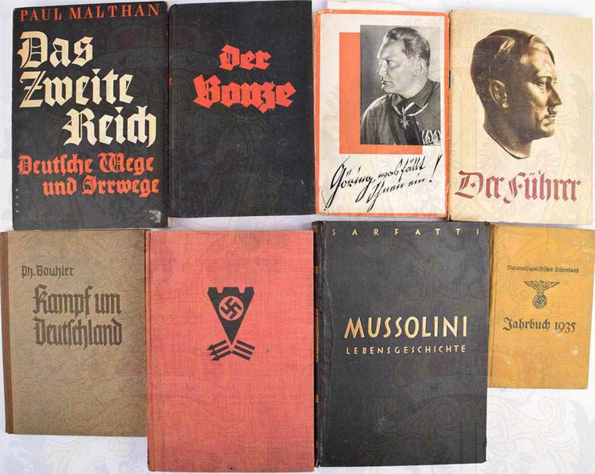 8 TITEL, dabei: Göring, was fällt ihnen ein!; Vom Bonzentum zum 3. Reich; Der Führer; Mussolini; Das