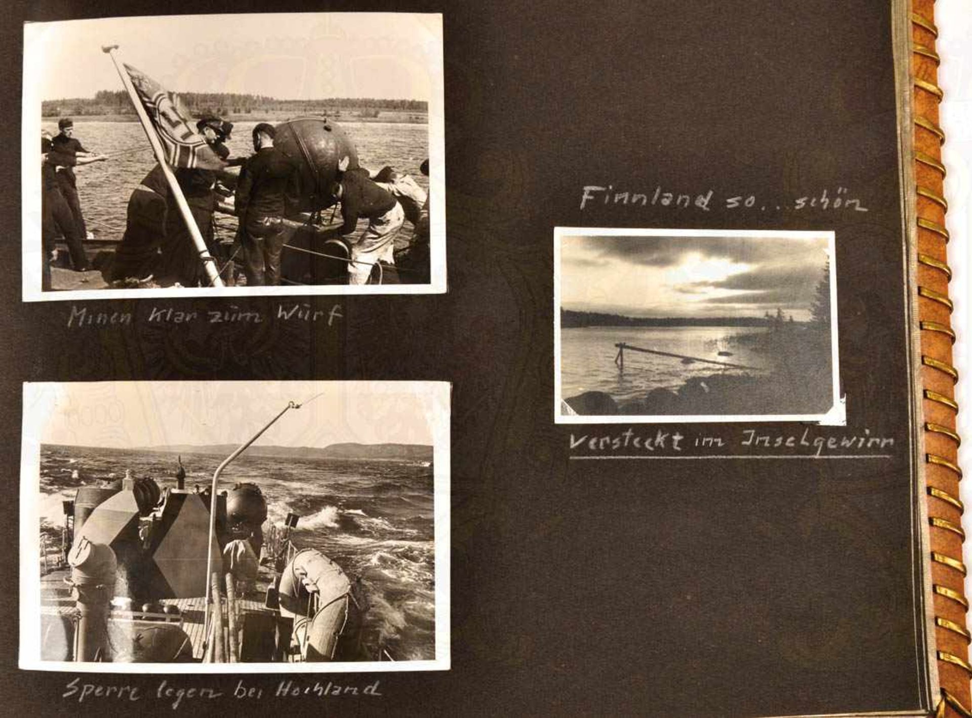 FOTOALBUM EINES OBERMAATEN, auf Minensuchboot M 29 (3. Minensuchflottille), ca. 85 Aufnahmen, tls. - Image 7 of 10