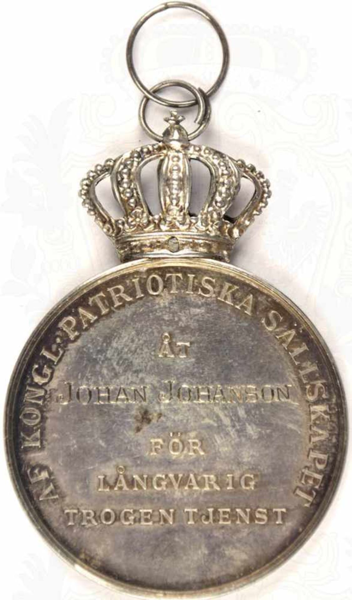 MEDAILLE FÜR LANGJÄHRIGE TREUE DIENSTE, Kgl. Patriotische Gesellschaft, Kg. Gustaf V., - Bild 2 aus 2