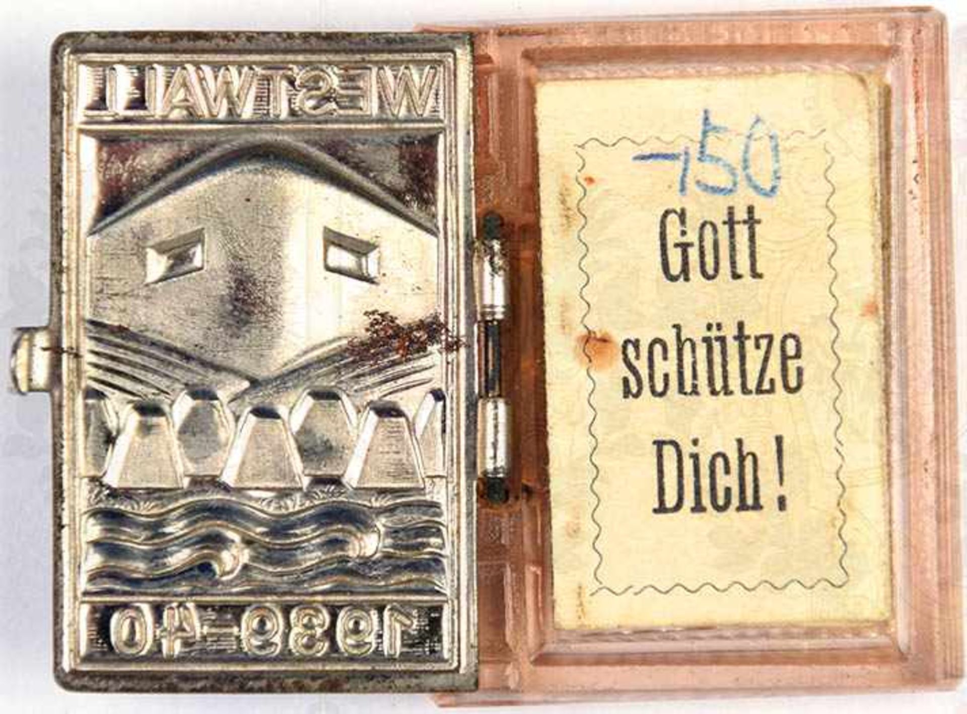 KONVOLUT WESTWALL-SCHMUCK, 2 Fingerringe, Buntmetall, Siegel m. Burg u. bez. „Westwall 1939/40“, - Bild 3 aus 4