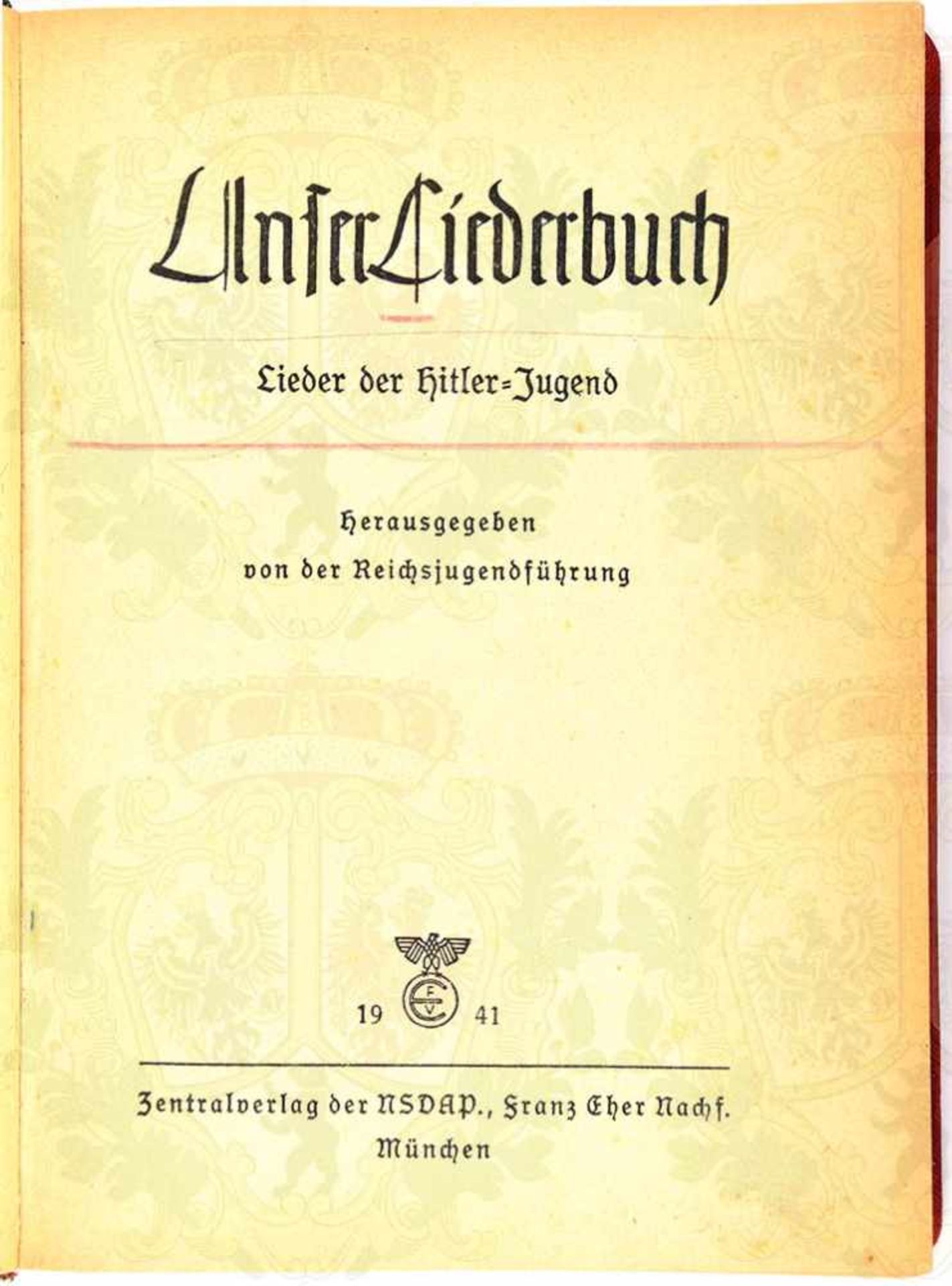 UNSER LIEDERBUCH, Lieder d. HJ, Eher-V. 1941, Zeichnungen, 280 S., Bibliotheks-Hln.