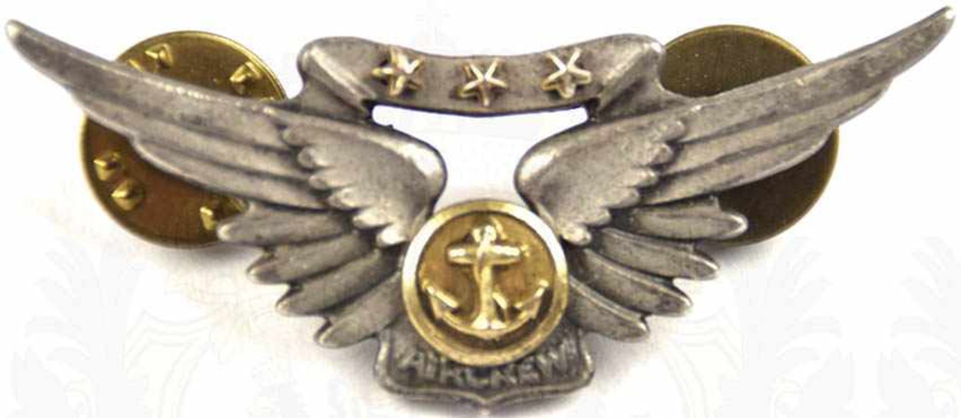 USMC AIRCREW COMBAT BADGE, mehrteilige Fertigung, „Sterling“-Silber, tls. vergld., Herst. „Amico“
