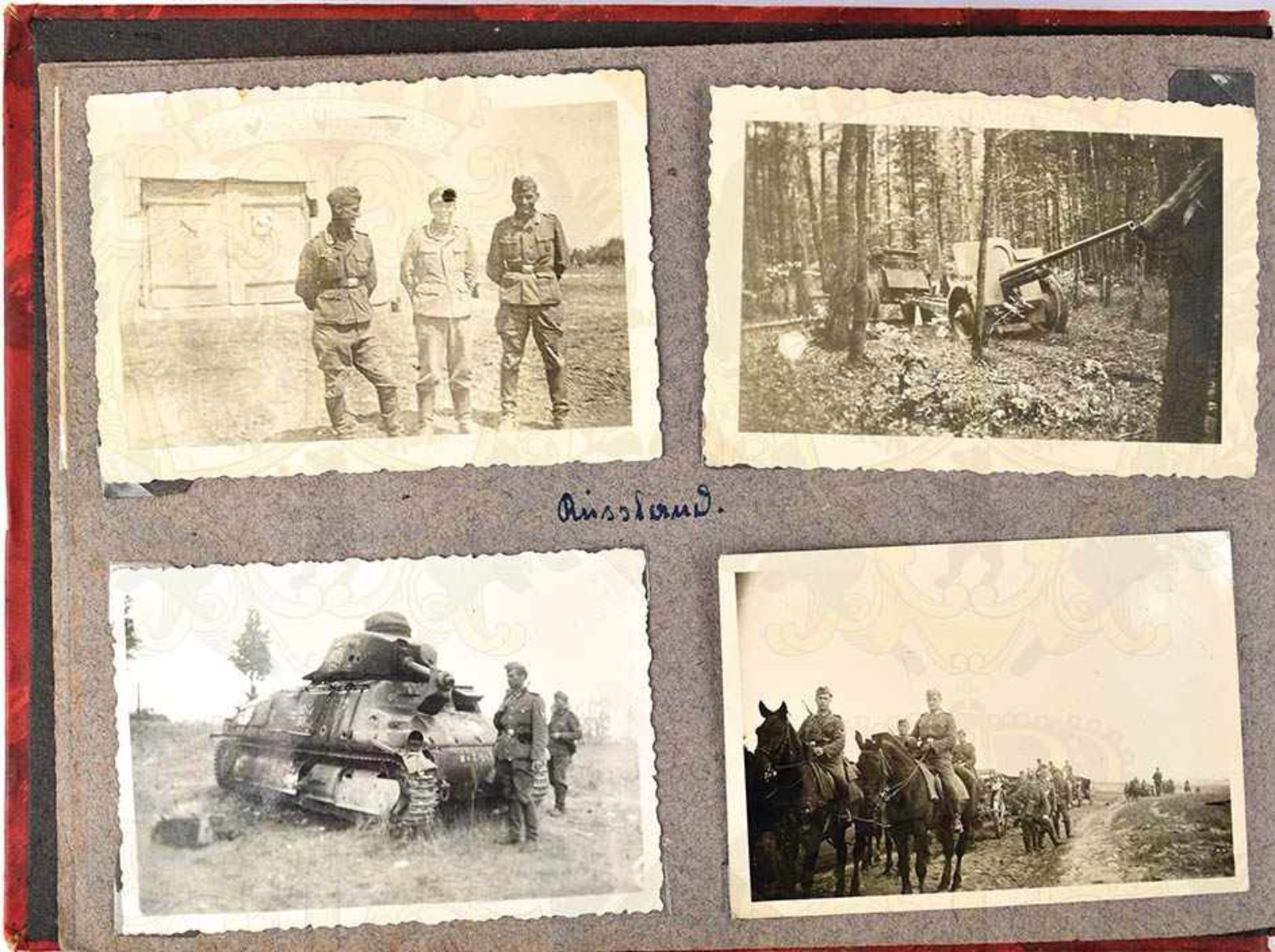 FOTOALBUM RUßLANDFELDZUG, 94 Fotos, etwas Frankreichfeldzug, Franz. Panzer Char 1B, Geschütze,