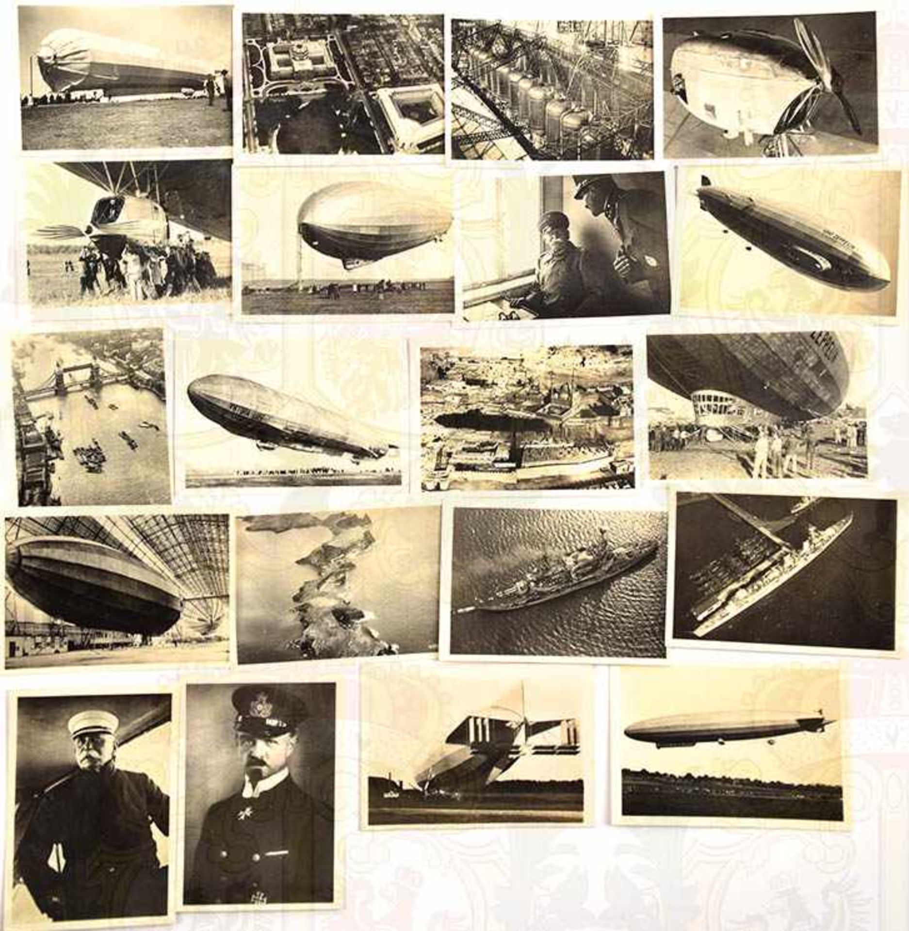 KONVOLUT EINZELBILDER „ZEPPELIN-WELTFAHRTEN“, Band 1, Greiling 1933, 250 (von 265) Bilder