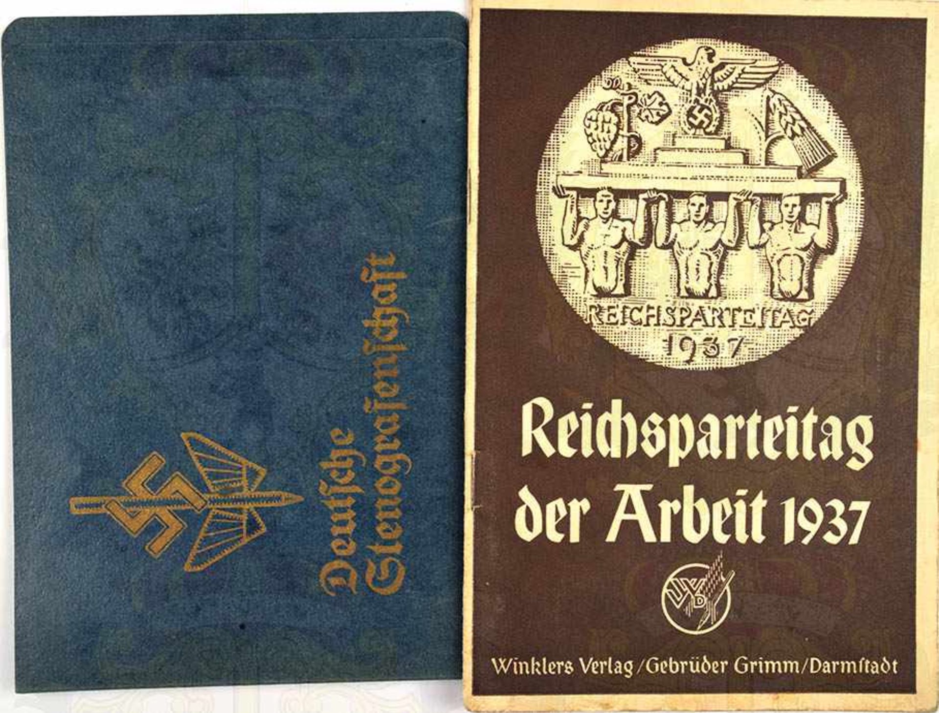 REICHSPARTEITAG DER ARBEIT 1937, Steno-Ausgabe, Darmstadt 1938, zahlr. Fotos, text in Dt.