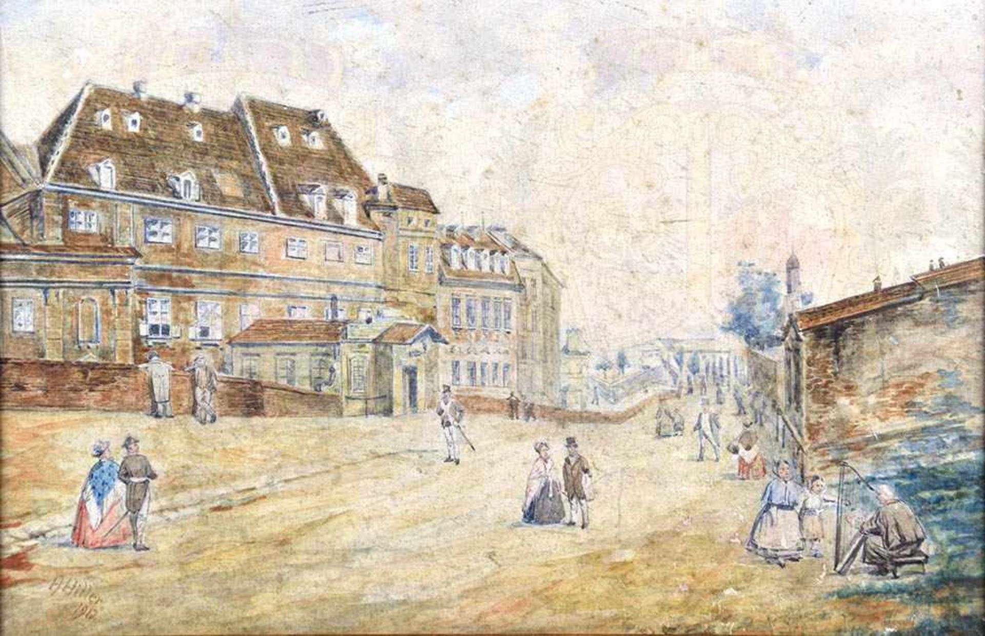 AQUARELL VON ADOLF HITLER (BRAUNAU 1889 - BERLIN 1945), aus dem Besitz der Familie Bechstein, - Bild 9 aus 13