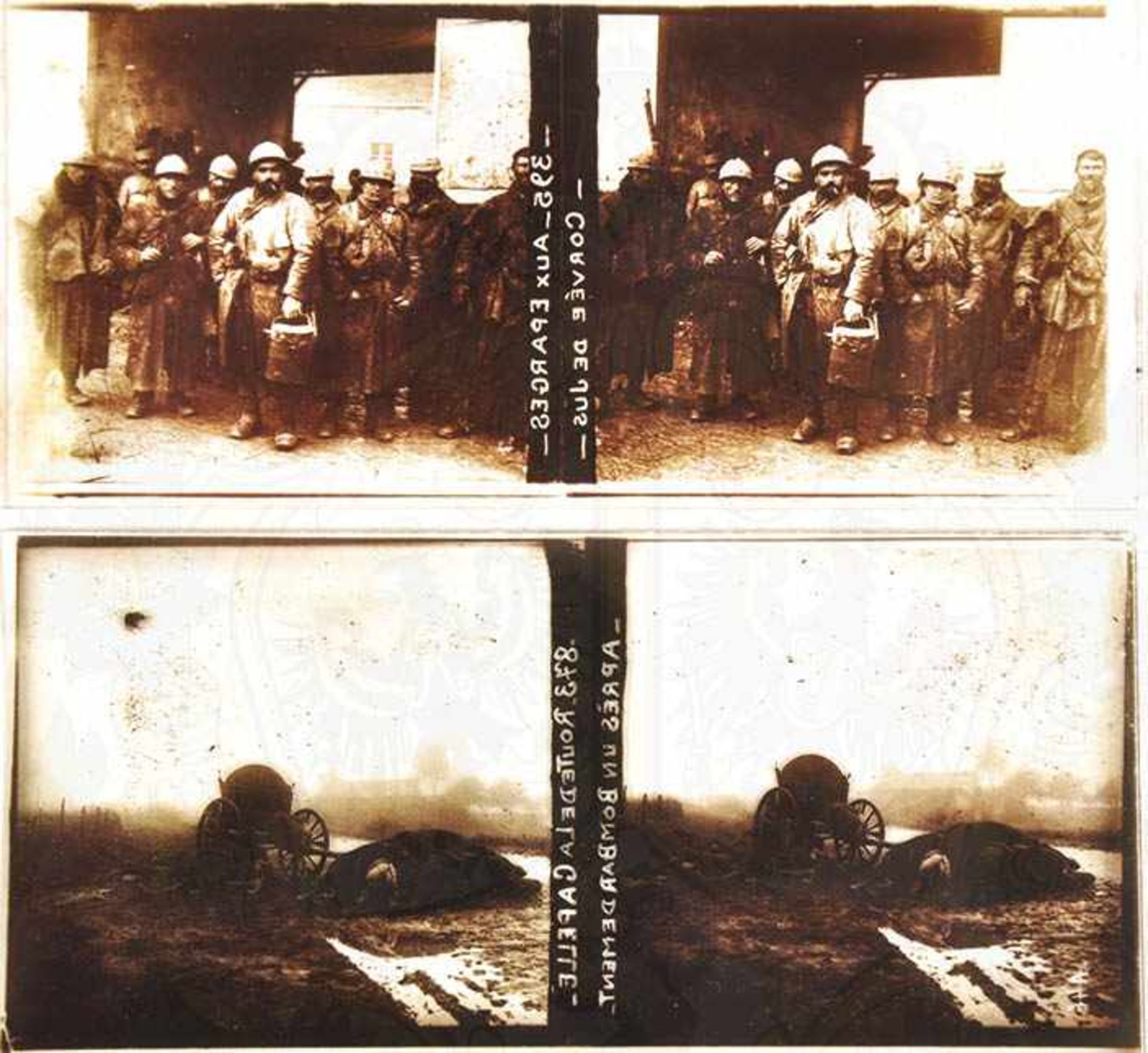 100 STEREO-GLASDIAS, Westfront, Stellungen, fast nur m. Gefallenen, u. a. bez. „Cadavres Allemands - Bild 4 aus 4