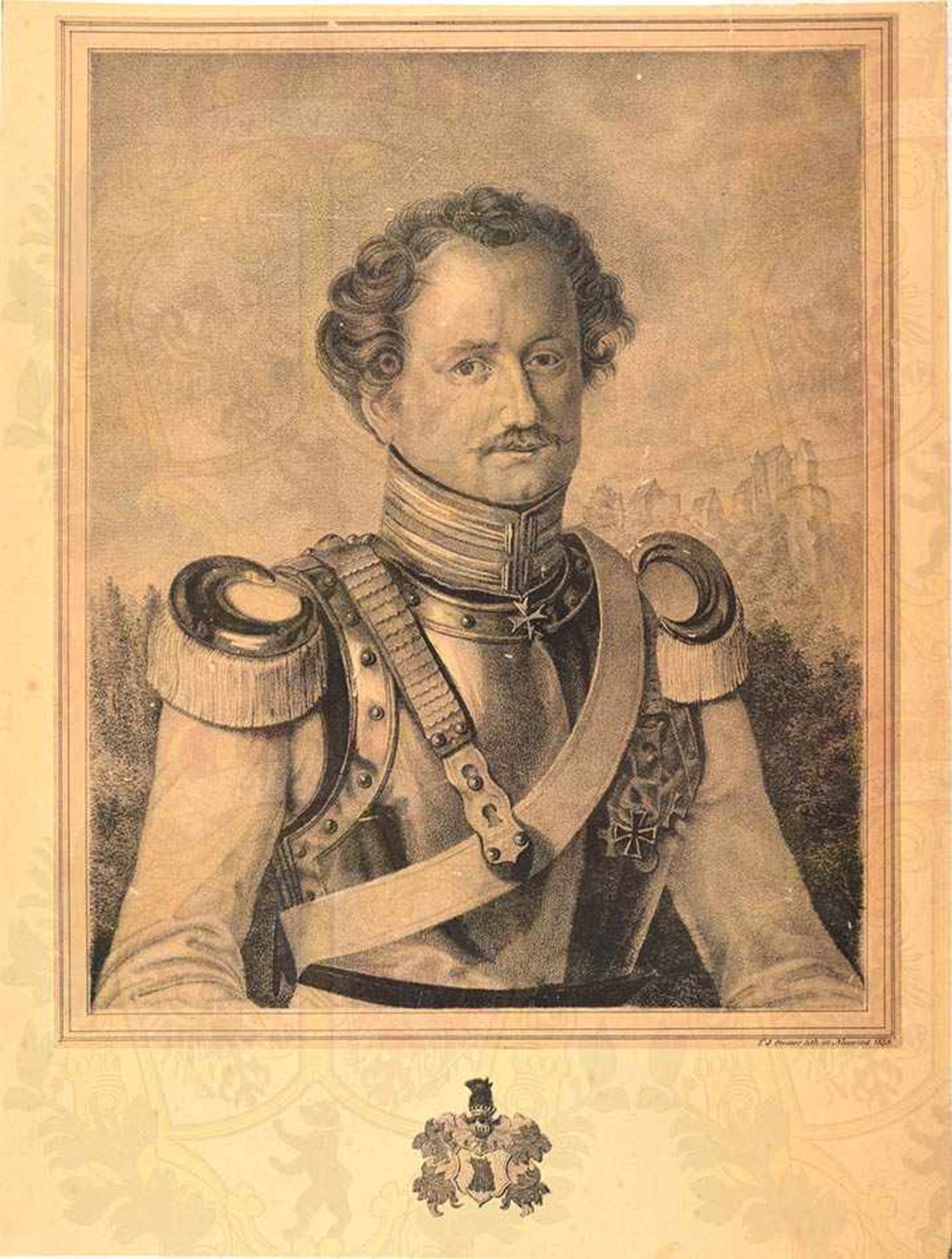 PORTRÄTBILD KARL ADOLF CHRISTIAN GRAF HARDENBERG, (1794-1866), Major im Rgt. Gardes du Corps, später