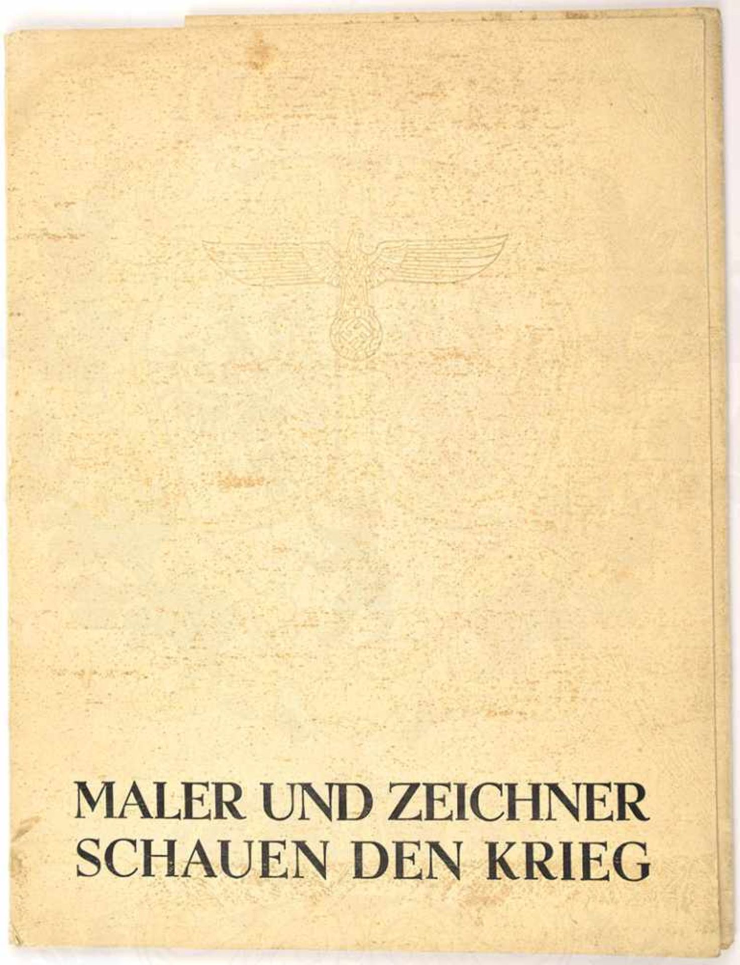 PK-MAPPE „MALER UND ZEICHNER SCHAUEN DEN KRIEG“, Hrsg.: PK-Komp. der Armee Busch, 1940, 16 farbige - Bild 2 aus 2