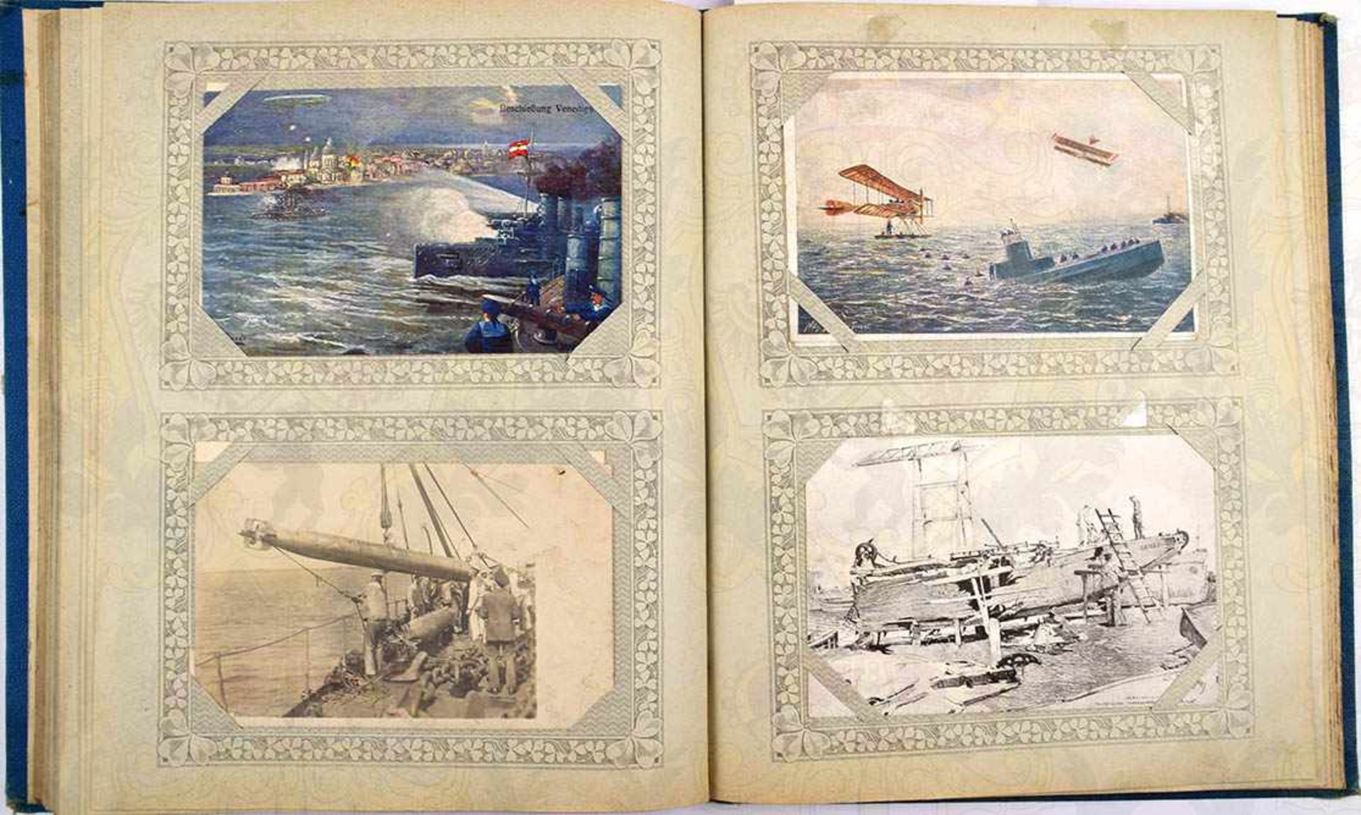 POSTKARTENALBUM K.U.K. KRIEGSMARINE, ca. 70 Tiefdruck-, Lichtdruck- u. Kunstdruck-AK, davon 48 - Bild 4 aus 4