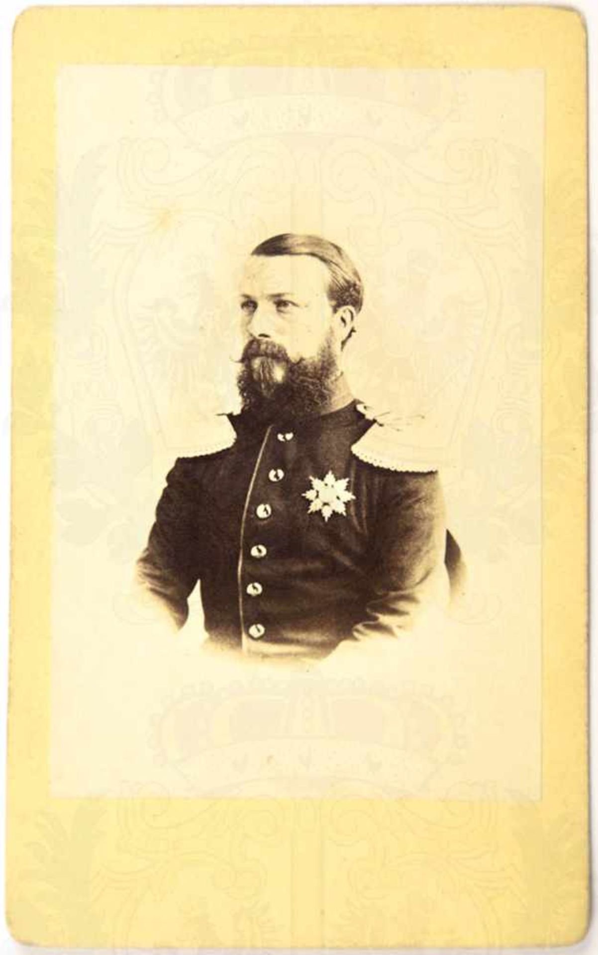 VISITFOTO GROßHERZOG FRIEDRICH I. VON BADEN, (1826-1907, Schwiegersohn Kaiser Wilhelms I.),