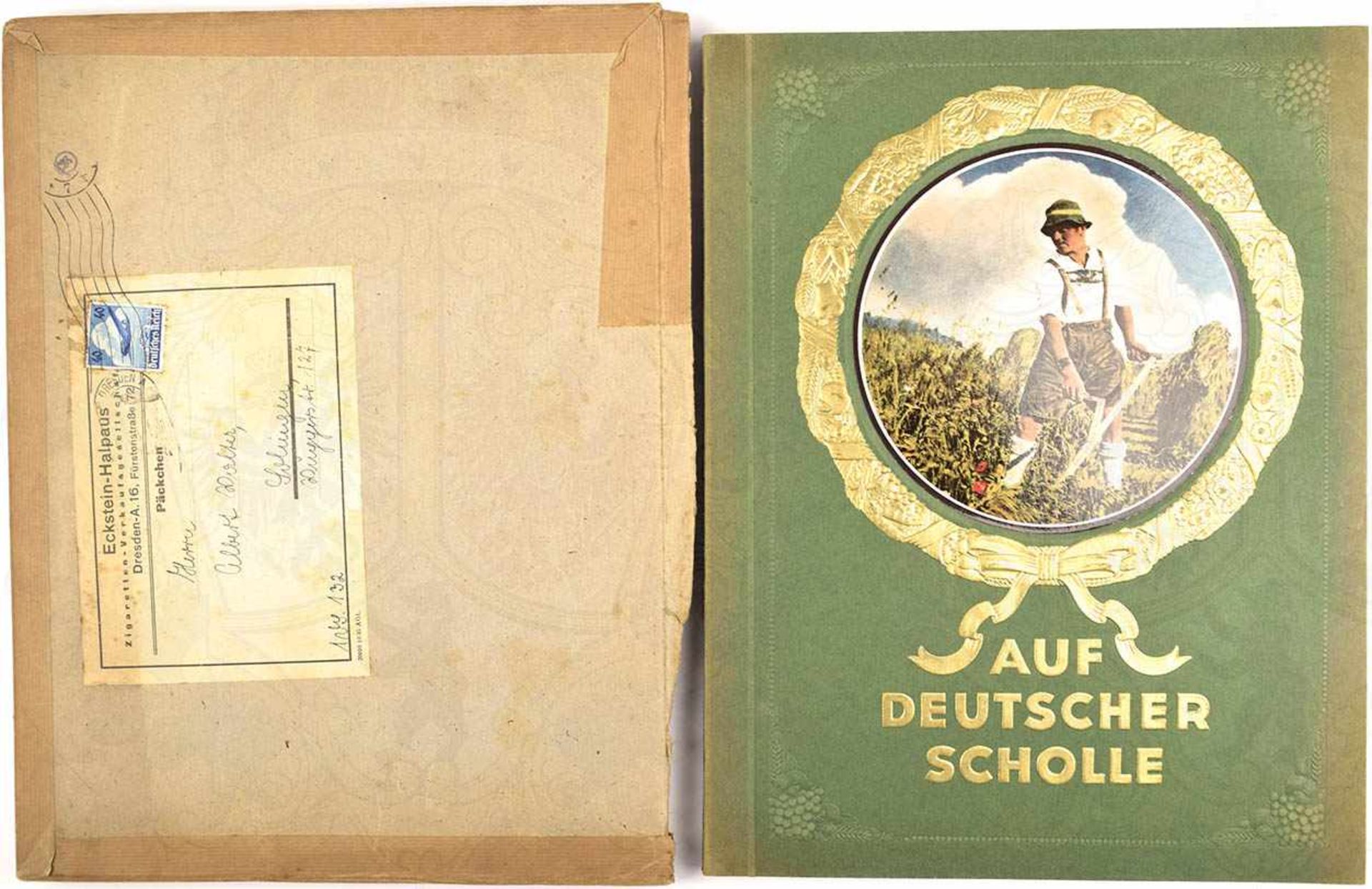 AUF DEUTSCHER SCHOLLE, 1935, farbige Bilder nach Fotos, kpl., goldgepr. kart., im orig.