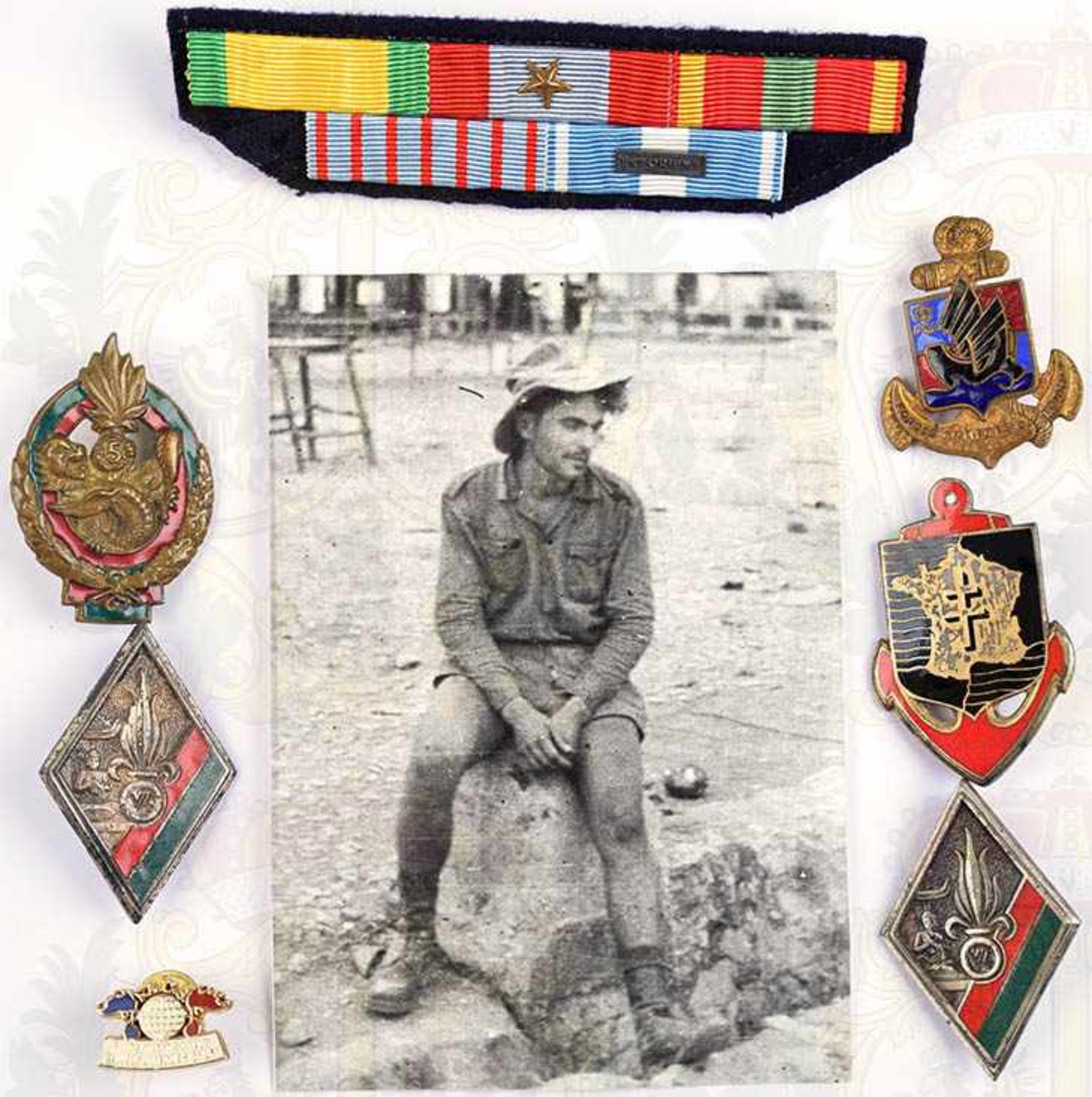 NACHLASS EINES FREMDENLEGIONÄRS, 1949-1954 Einsatz in Indochina, 6 Auszeichnungen: Medaille d' - Bild 3 aus 5