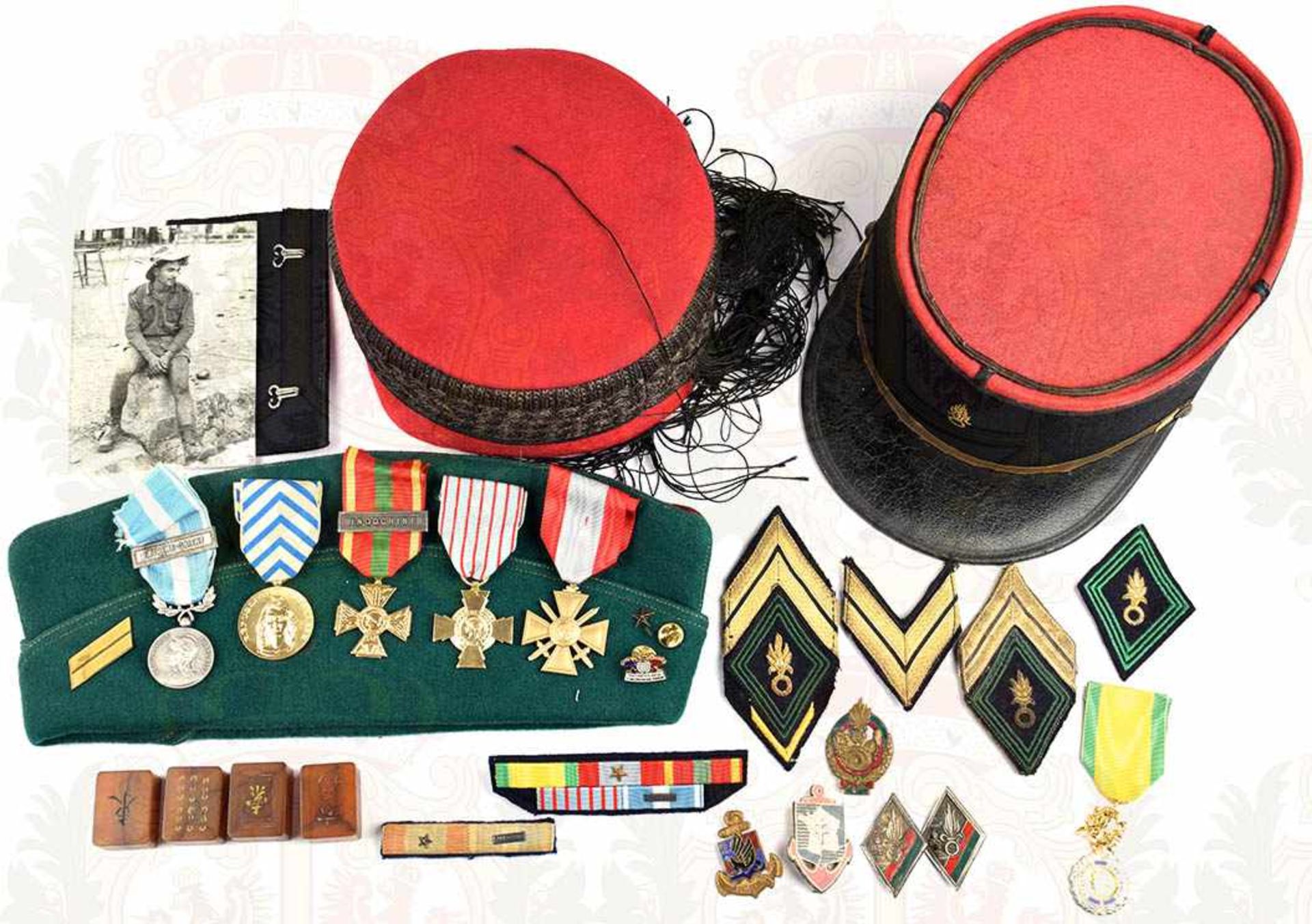 NACHLASS EINES FREMDENLEGIONÄRS, 1949-1954 Einsatz in Indochina, 6 Auszeichnungen: Medaille d'