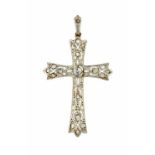 Cruz colgante Belle Époque de diamantes, hacia 1910 Oro con vistas en platino y diamantes tallas