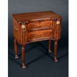 A Regency mahogany inverted bow-centre cellaret,