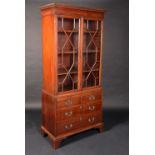 A 19th century mahogany library bookcase, of small proportions,